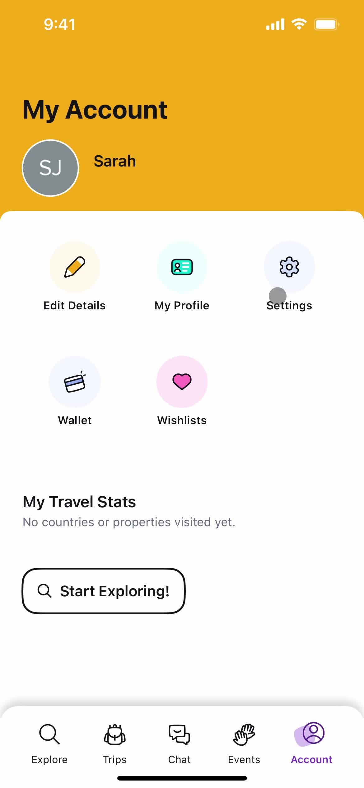 Hostelworld account screenshot