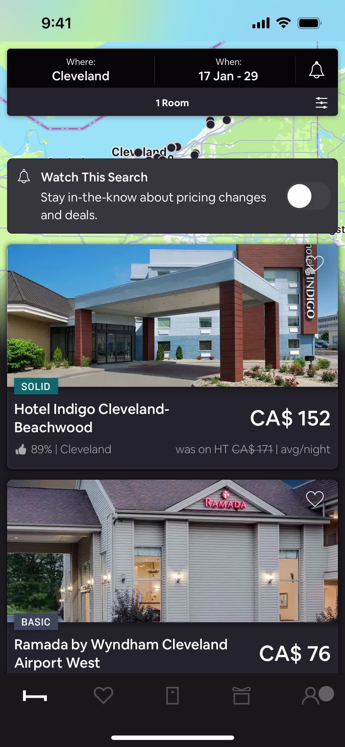 HotelTonight home screenshot