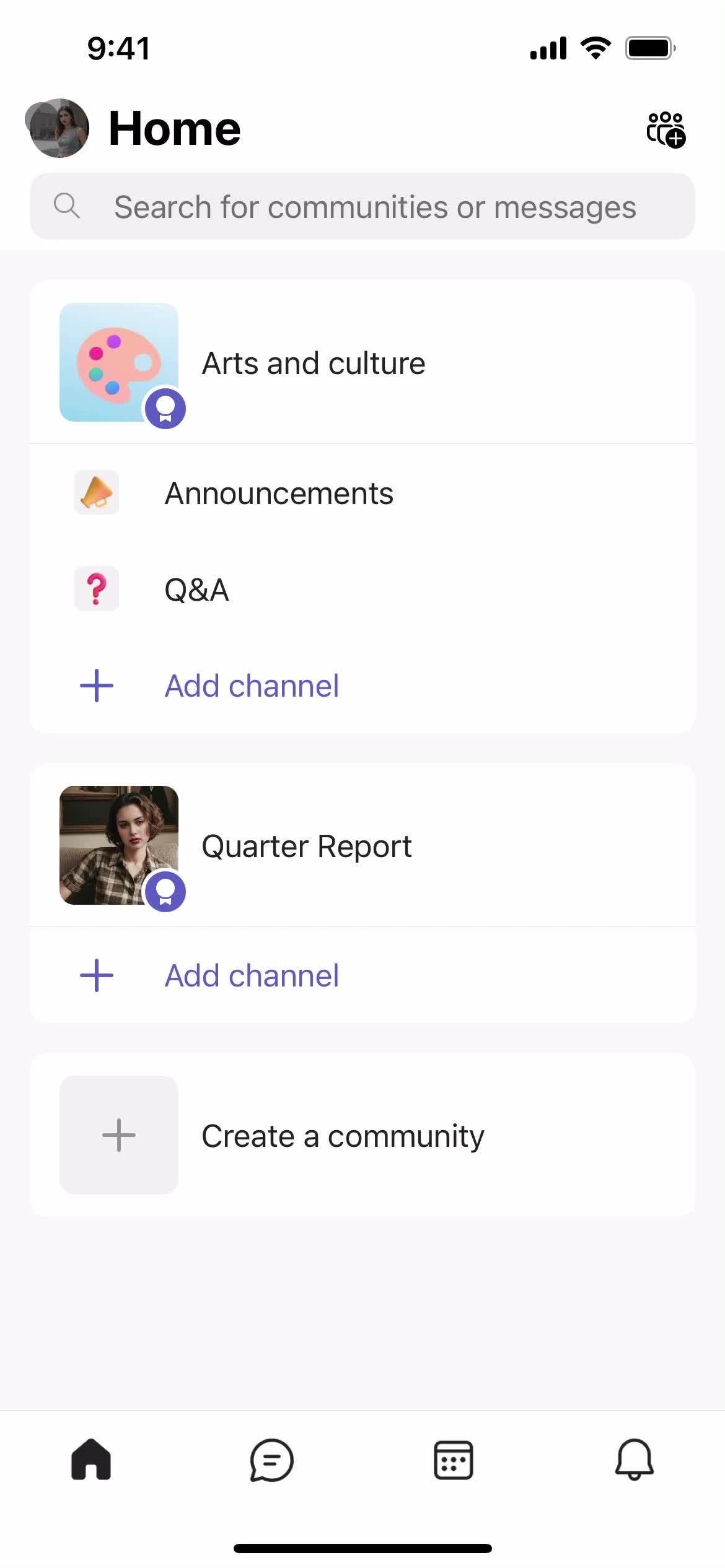 Microsoft Teams home screenshot