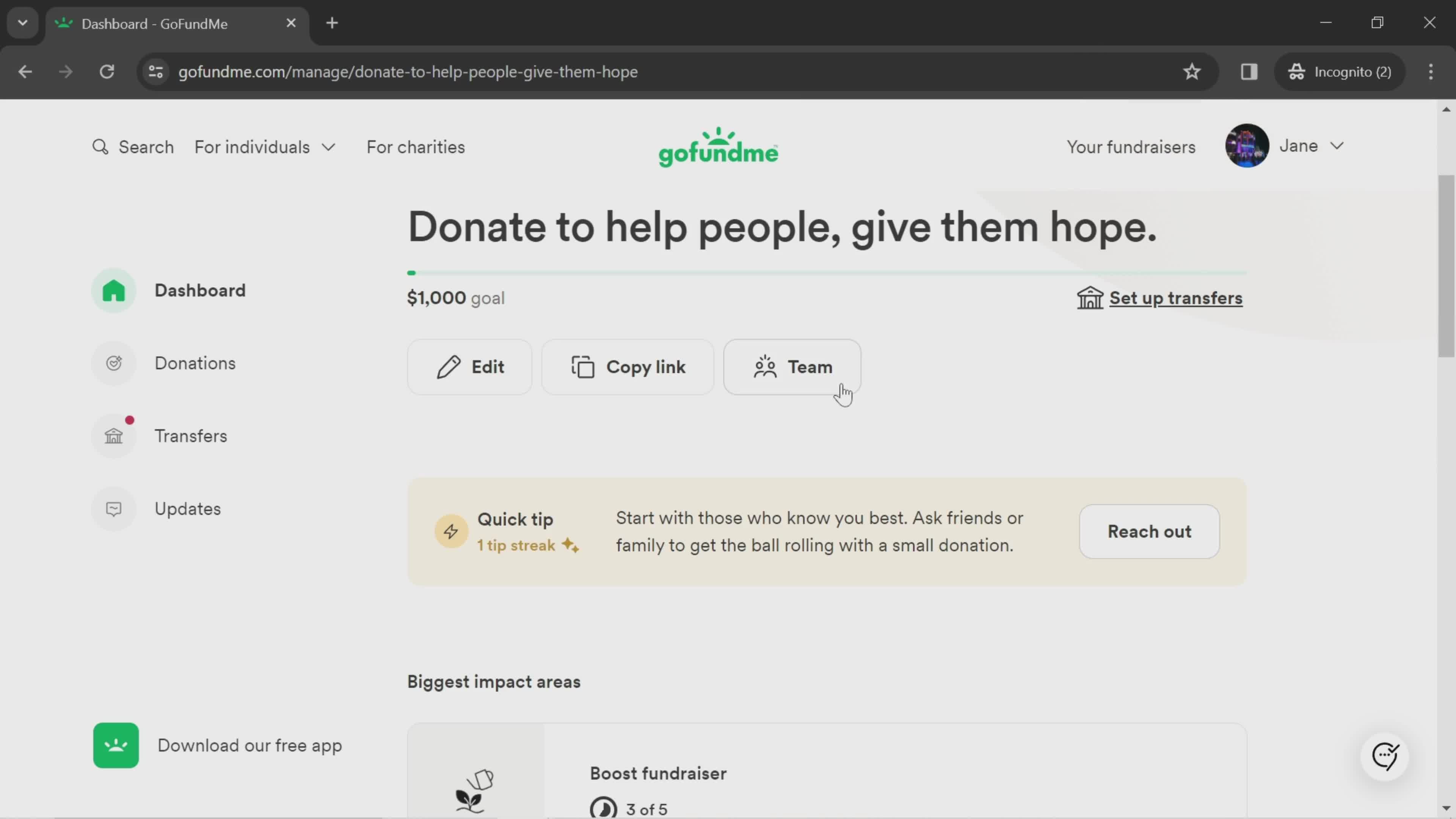 GoFundMe  screenshot