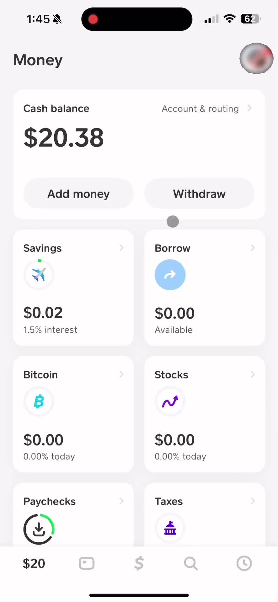 Cash App home screenshot