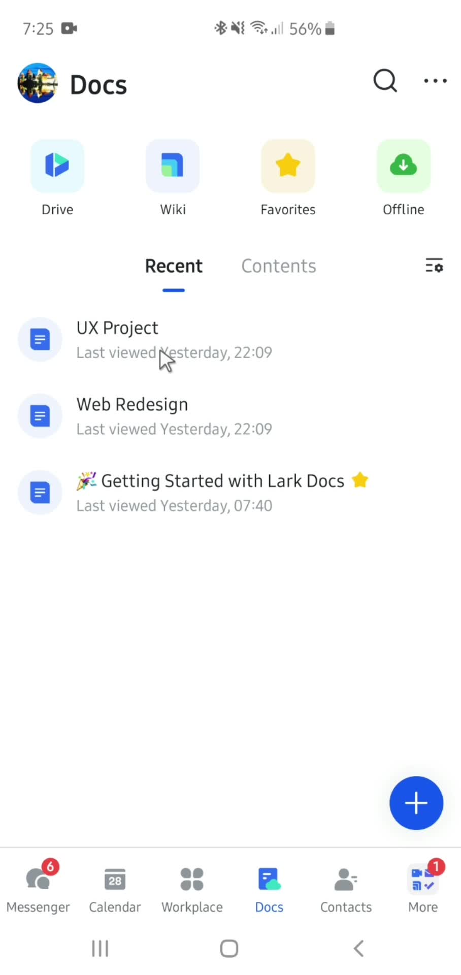 Lark documents screenshot