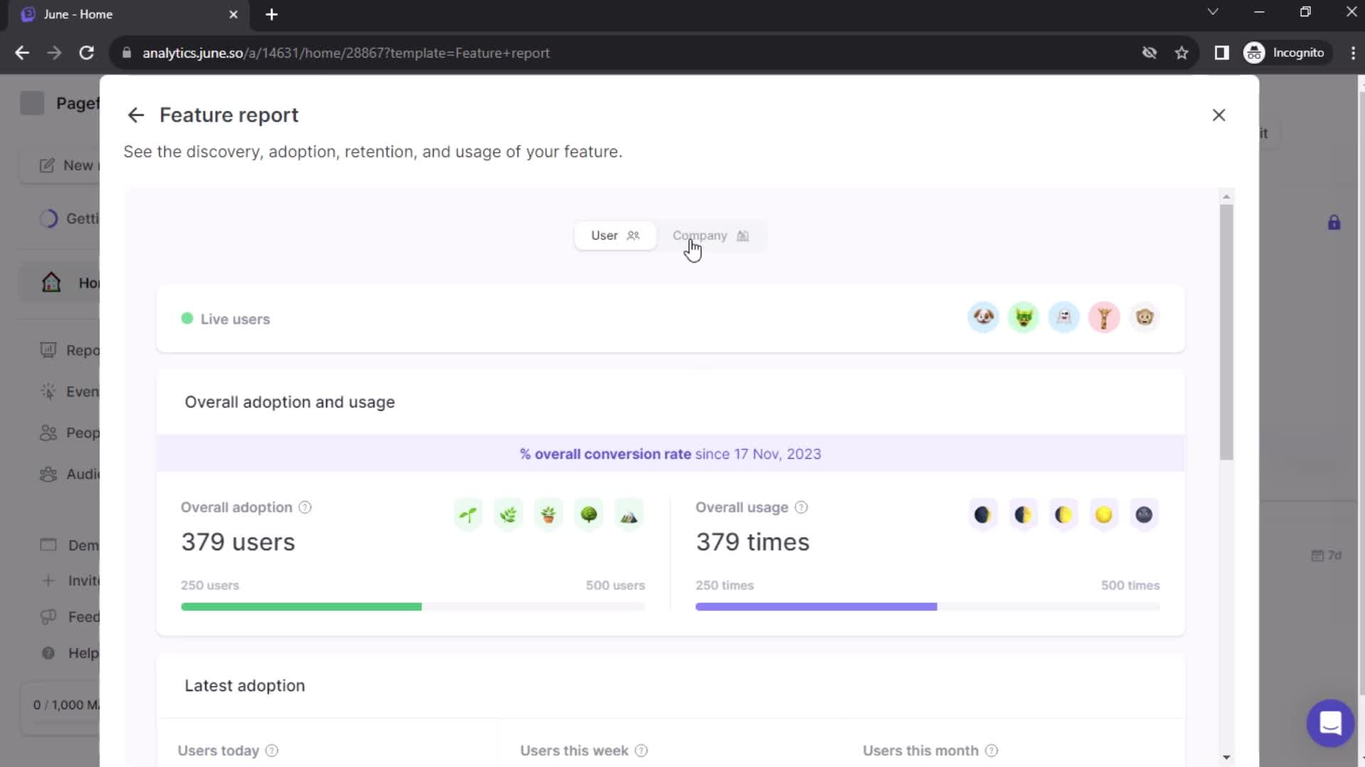 June report details screenshot