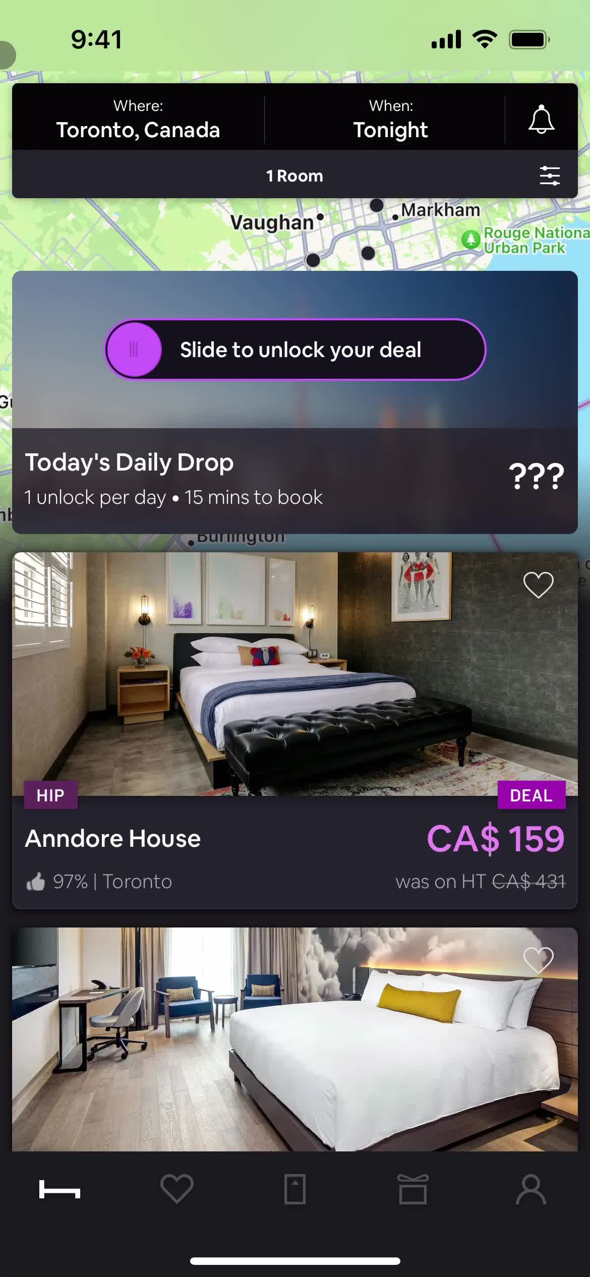 HotelTonight home screenshot