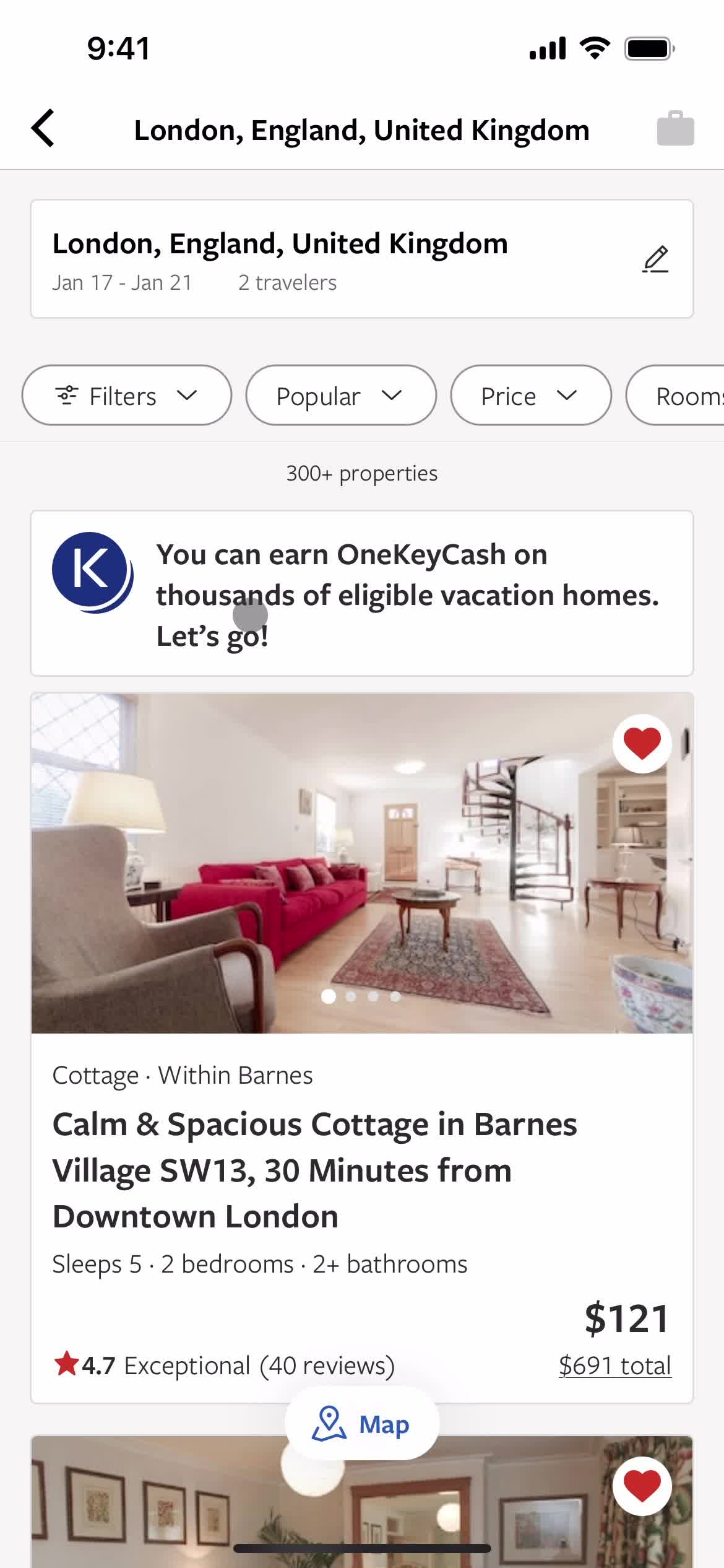 Vrbo properties screenshot