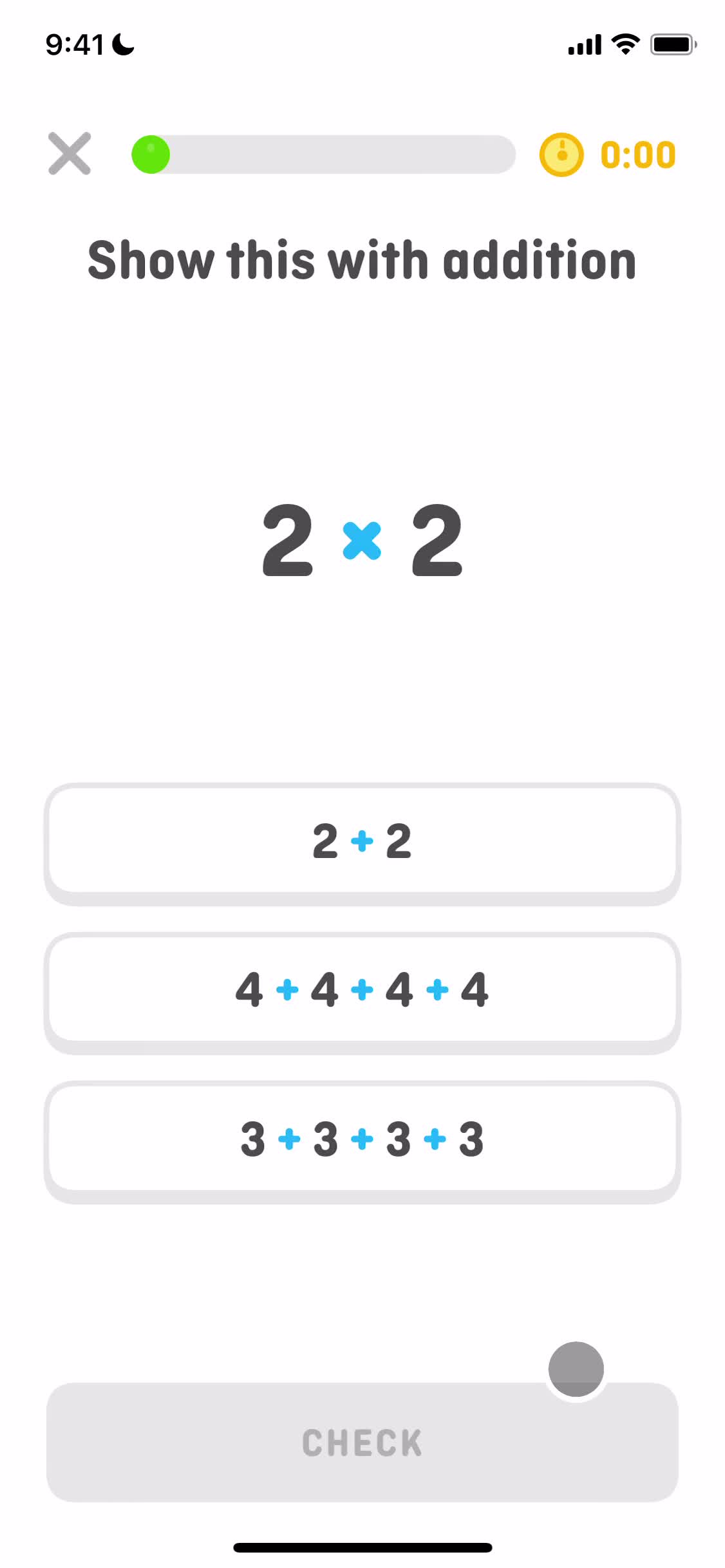 Duolingo Math quiz question screenshot