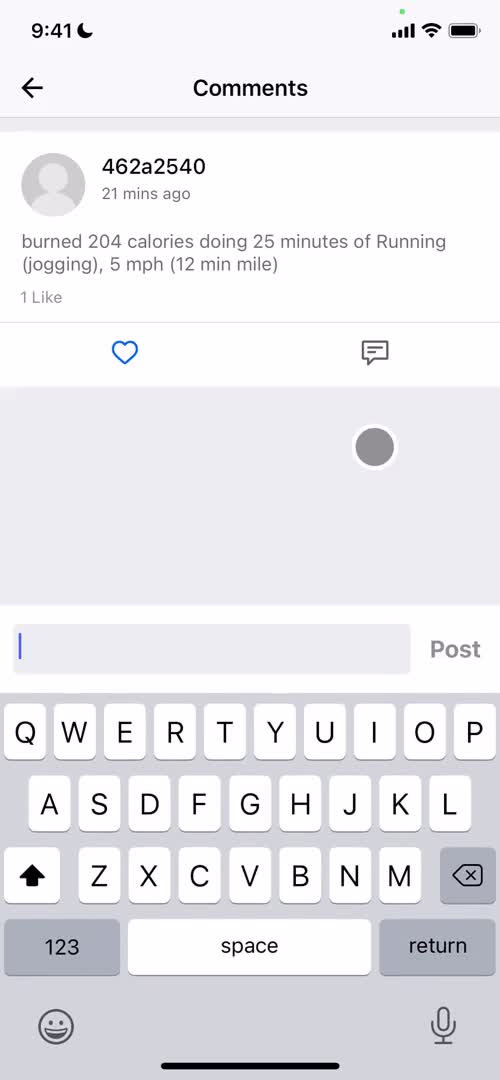 MyFitnessPal add comment screenshot