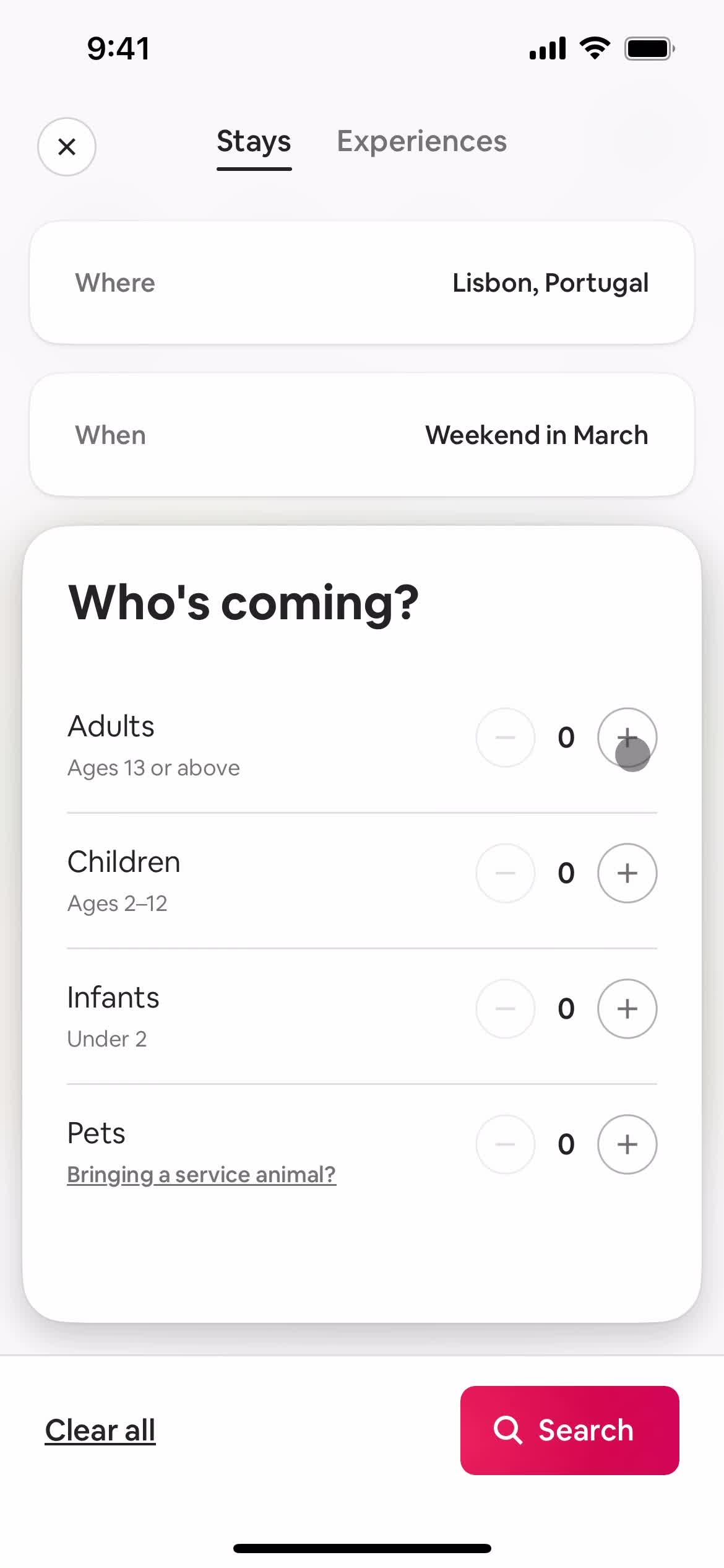 Airbnb add traveller screenshot