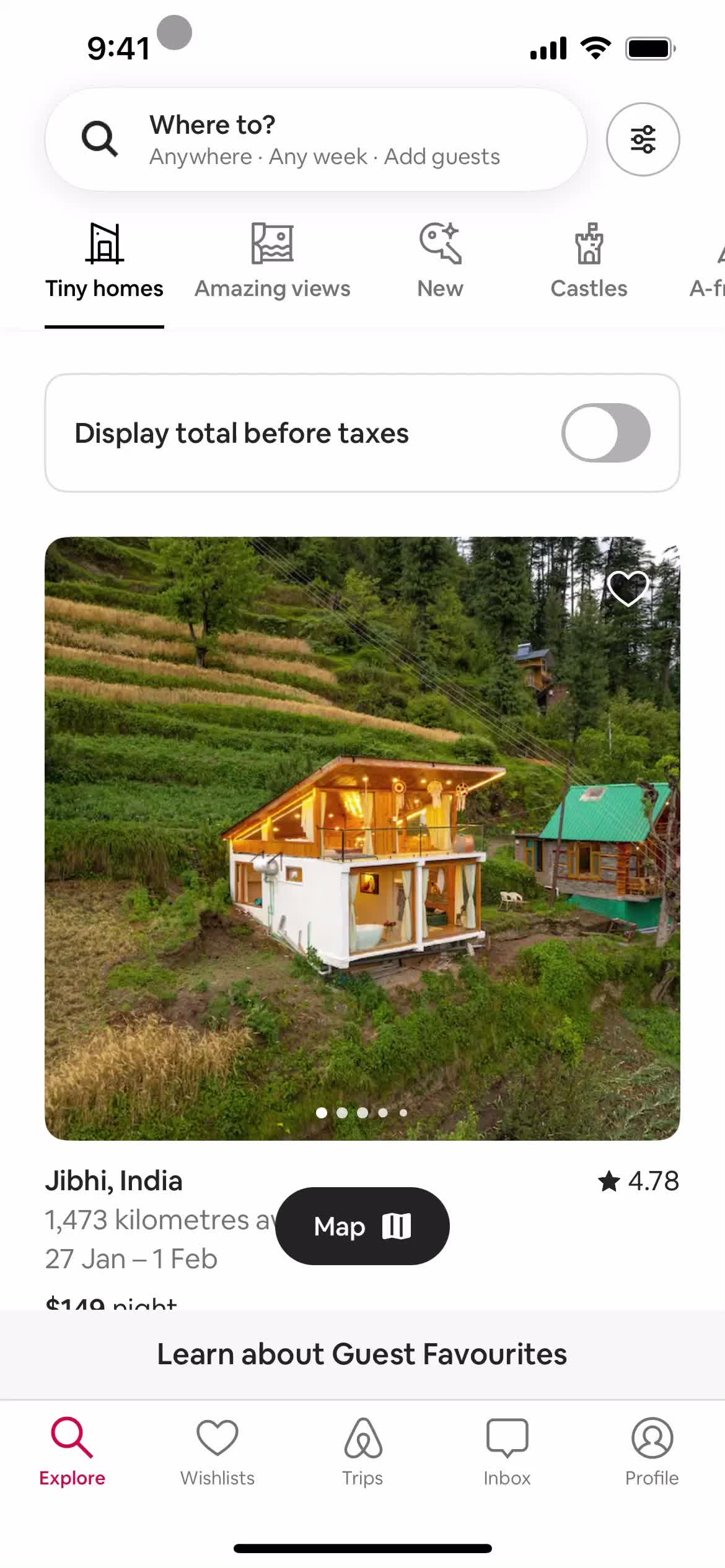 Airbnb home screenshot