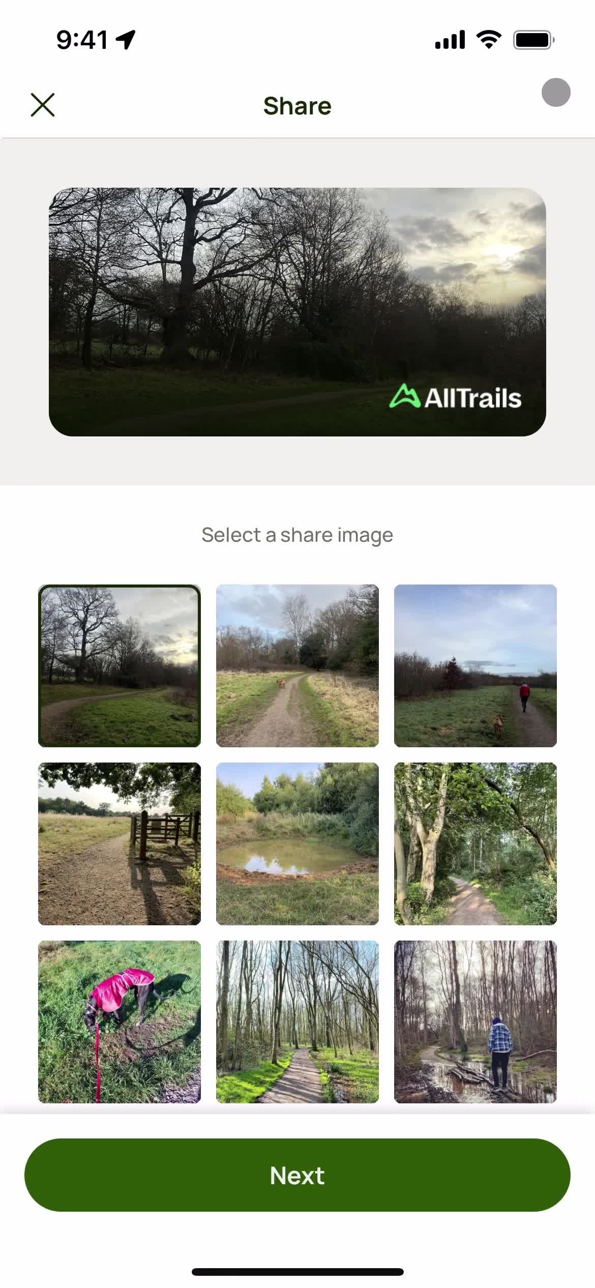 AllTrails select images screenshot