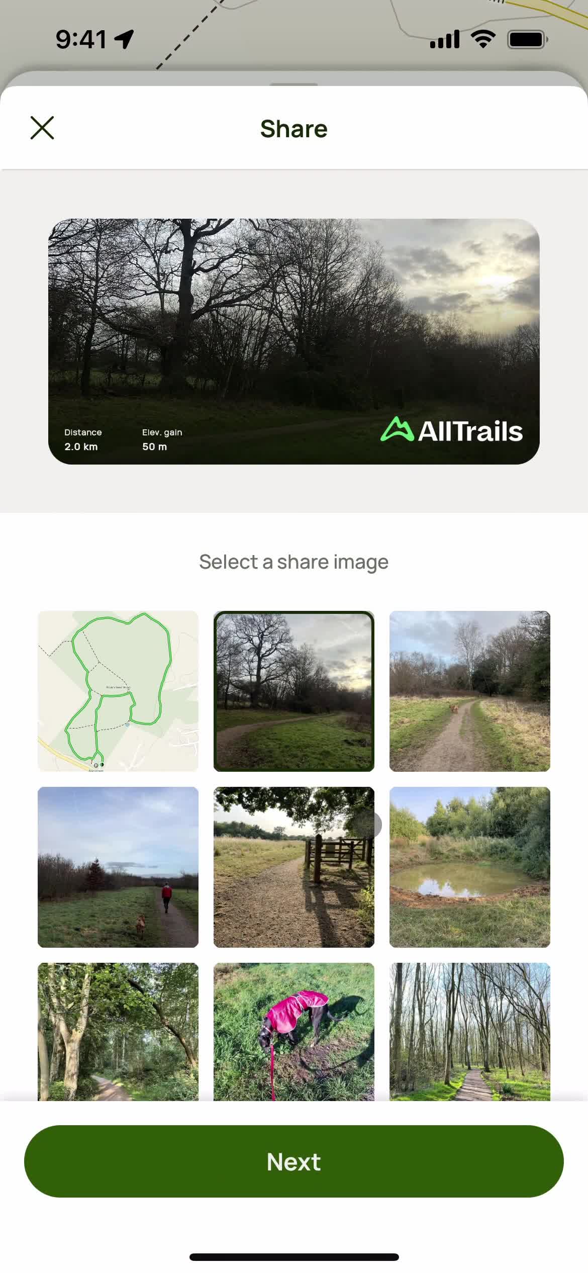 AllTrails select images screenshot