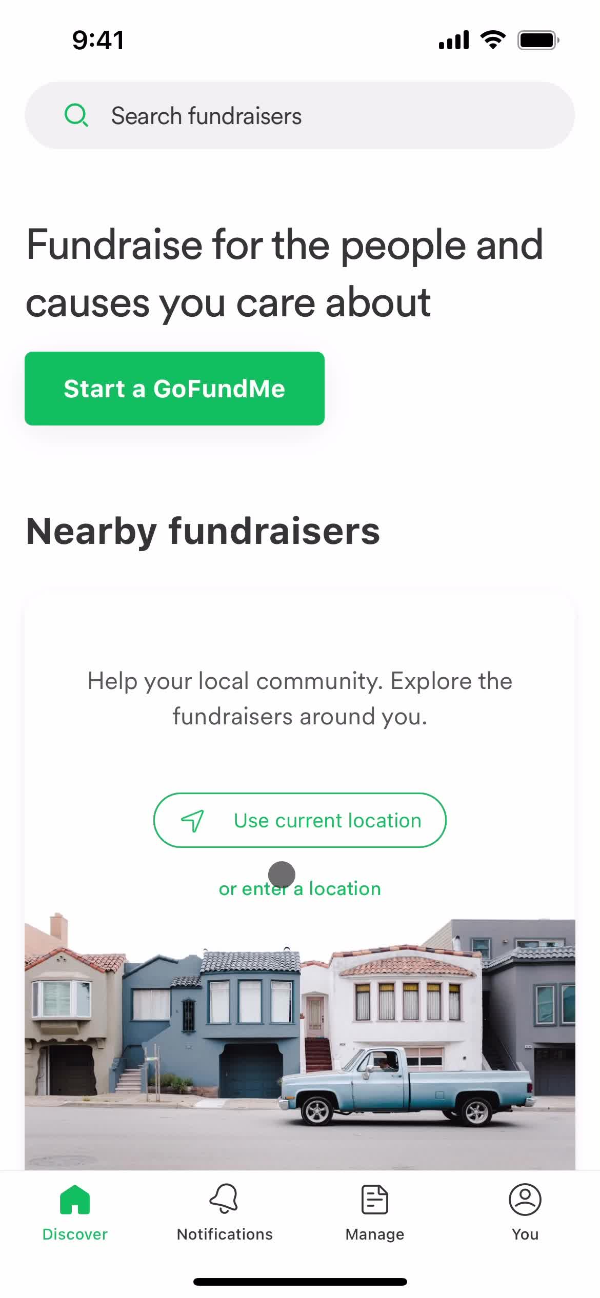 GoFundMe home screenshot