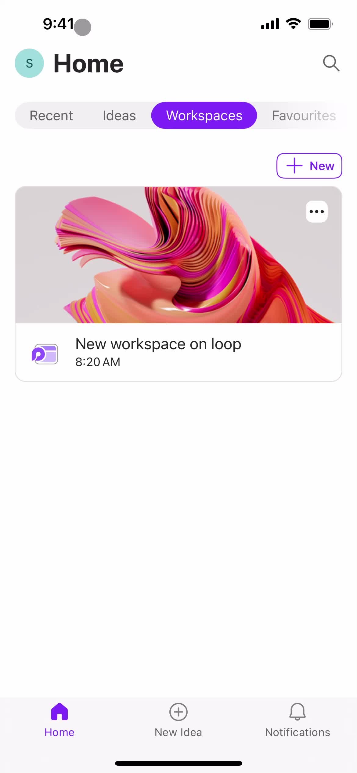 Microsoft Loop home screenshot