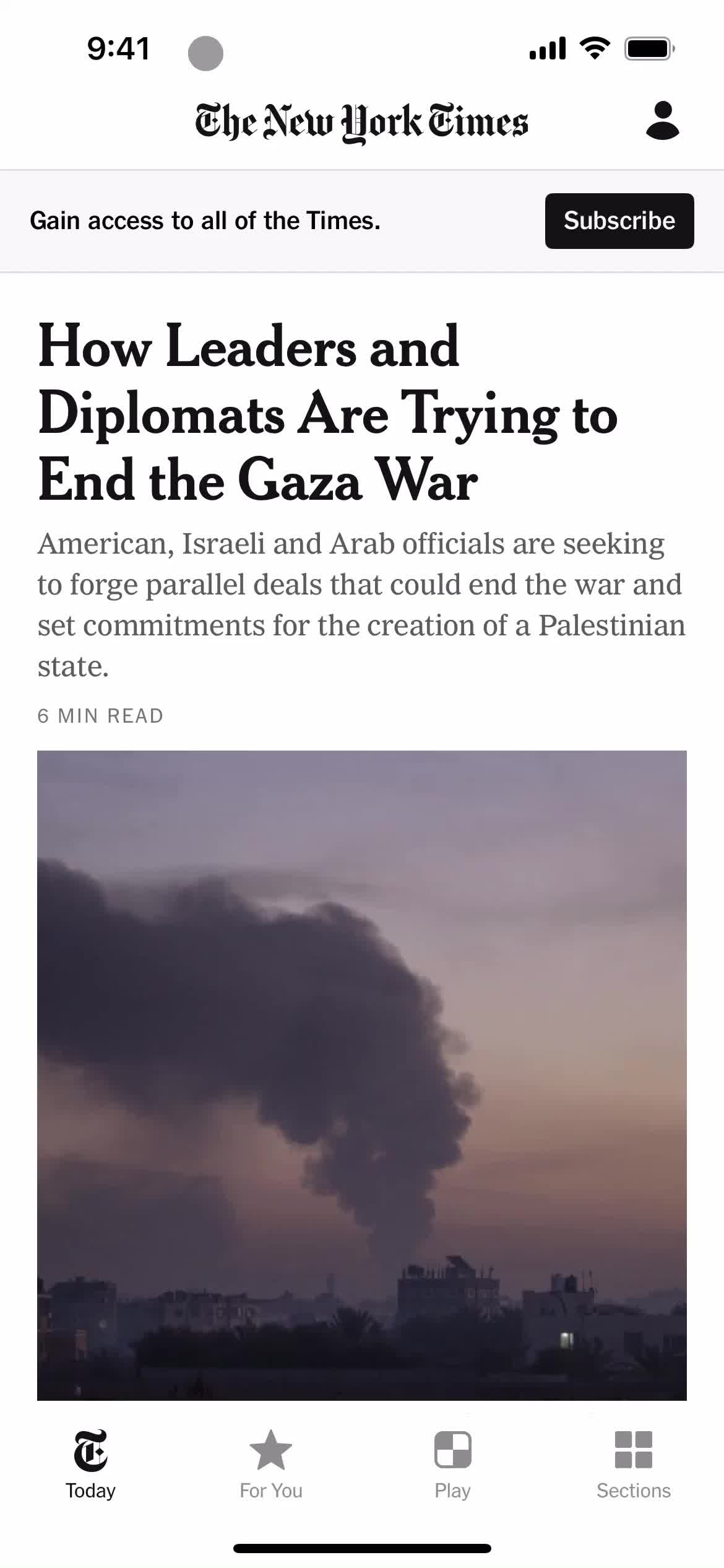 The New York Times home screenshot