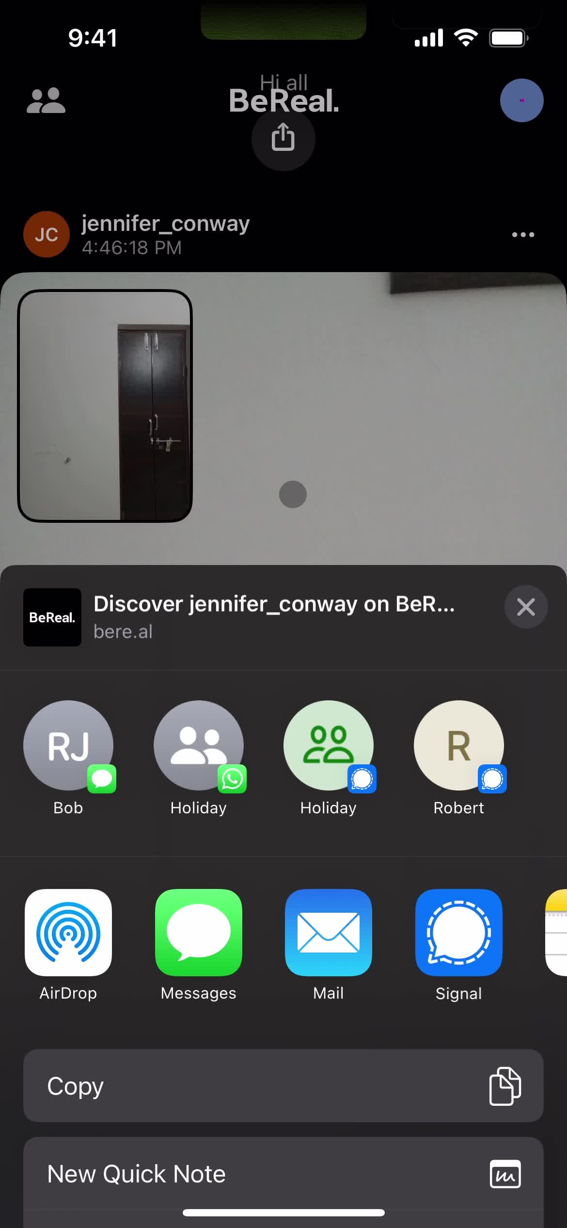BeReal. share screenshot