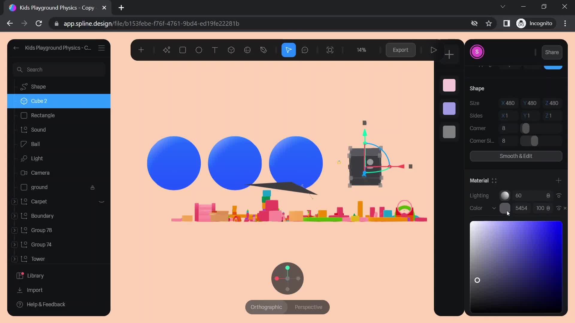 Spline select color screenshot