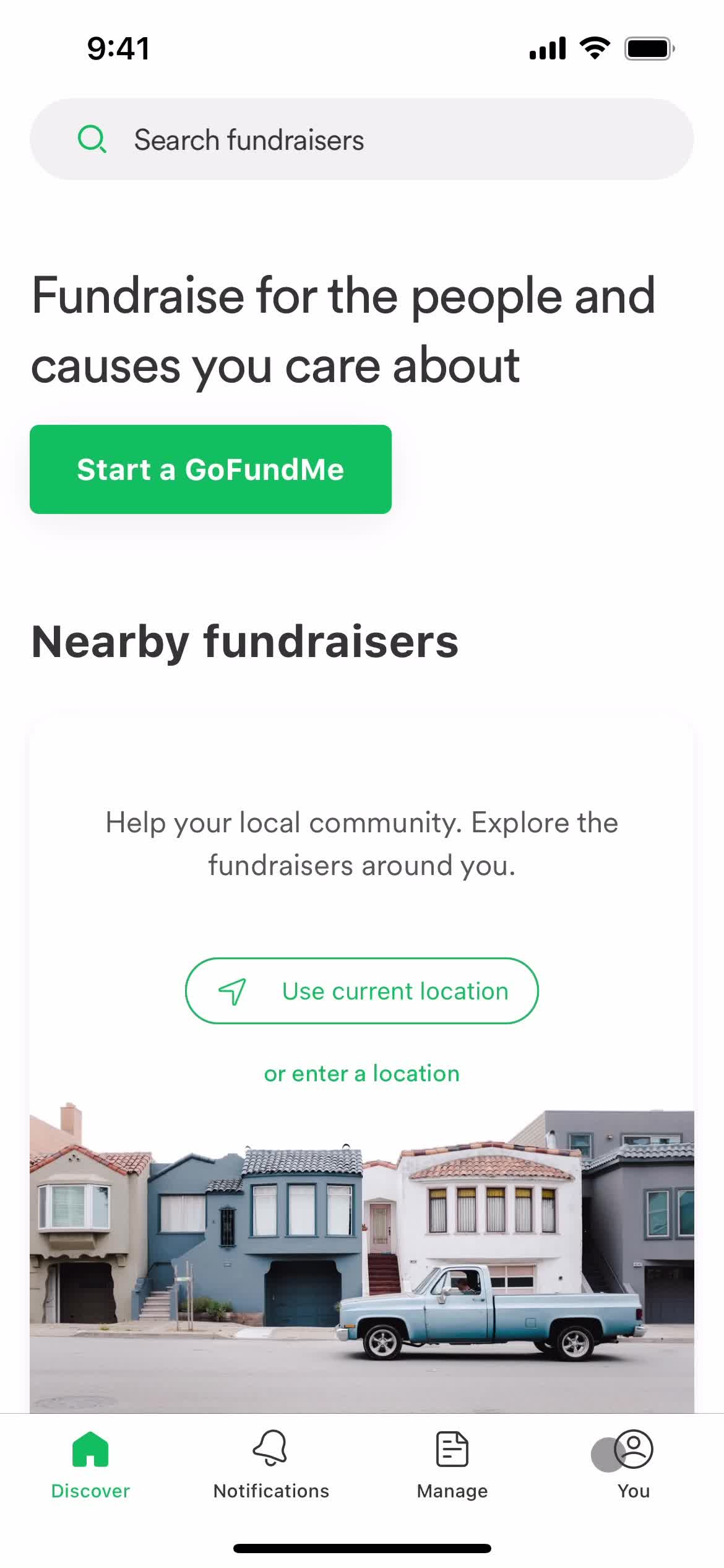 GoFundMe home screenshot