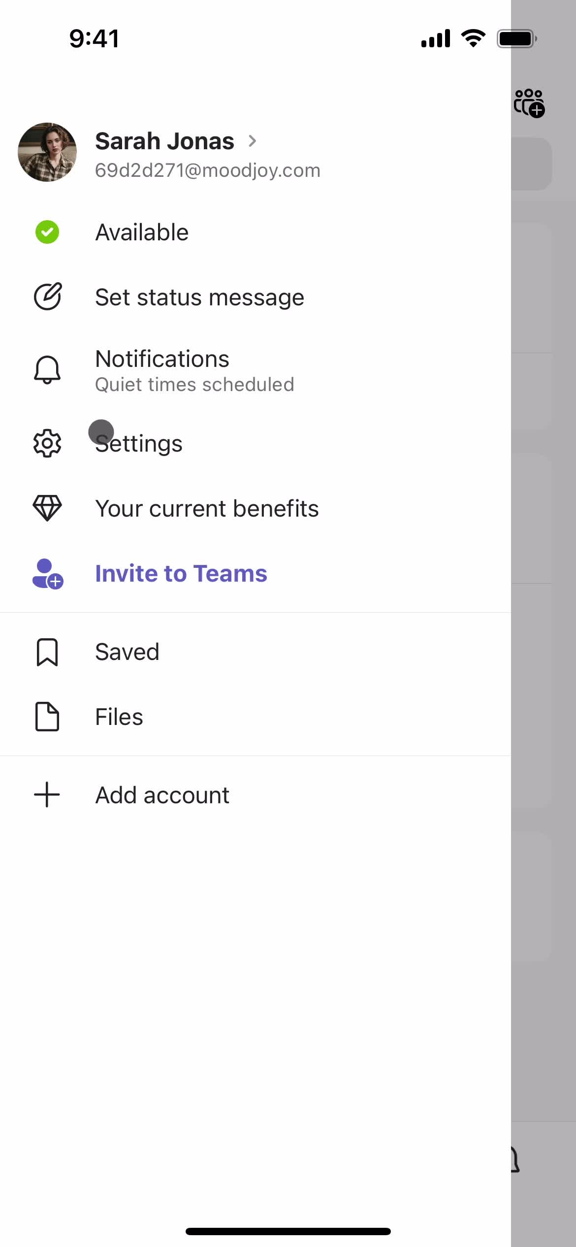 Microsoft Teams action menu screenshot