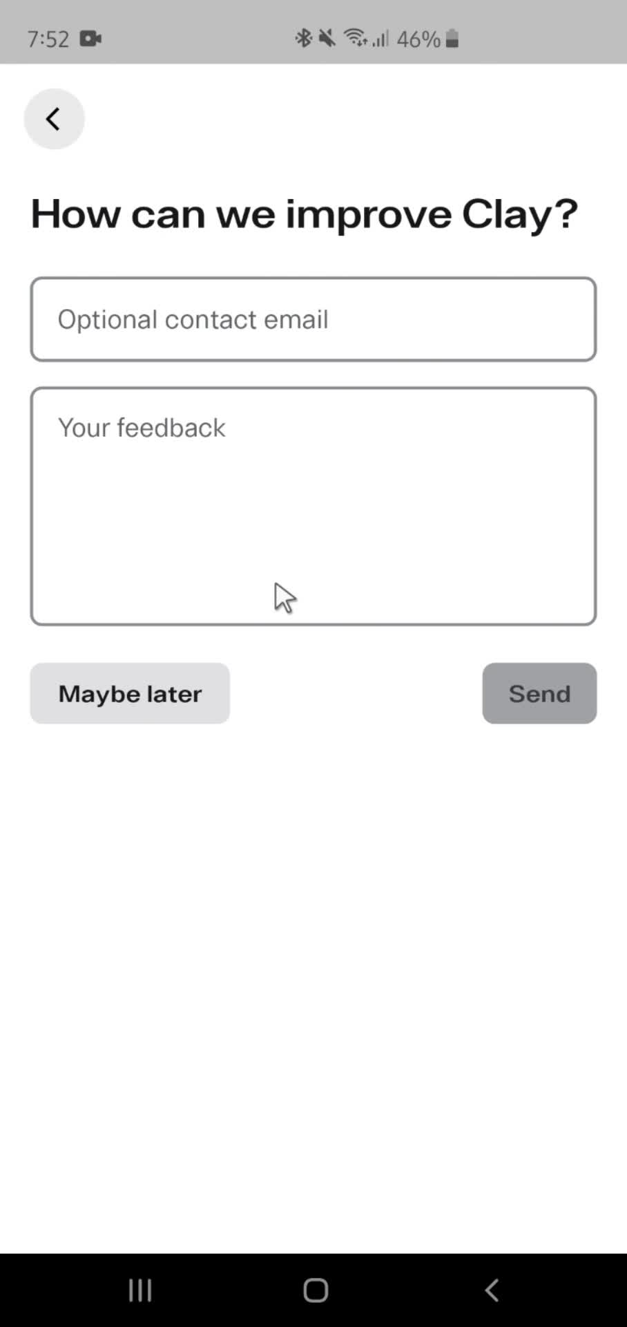 Clay - Story Templates submit feedback screenshot