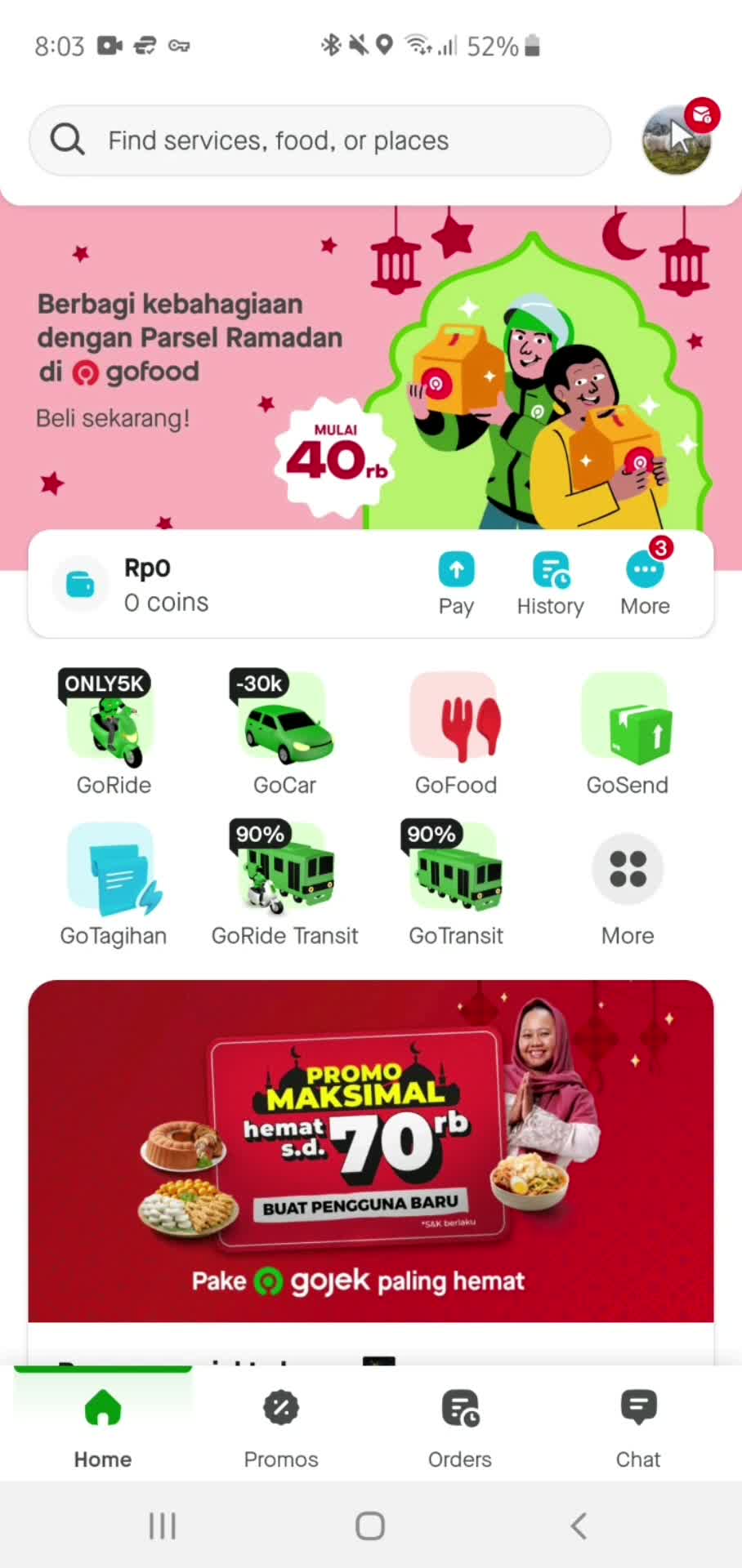 Gojek home screenshot