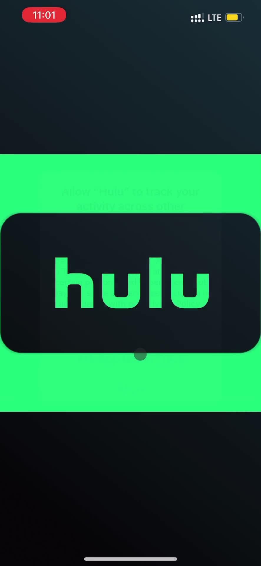 Hulu splash screen screenshot