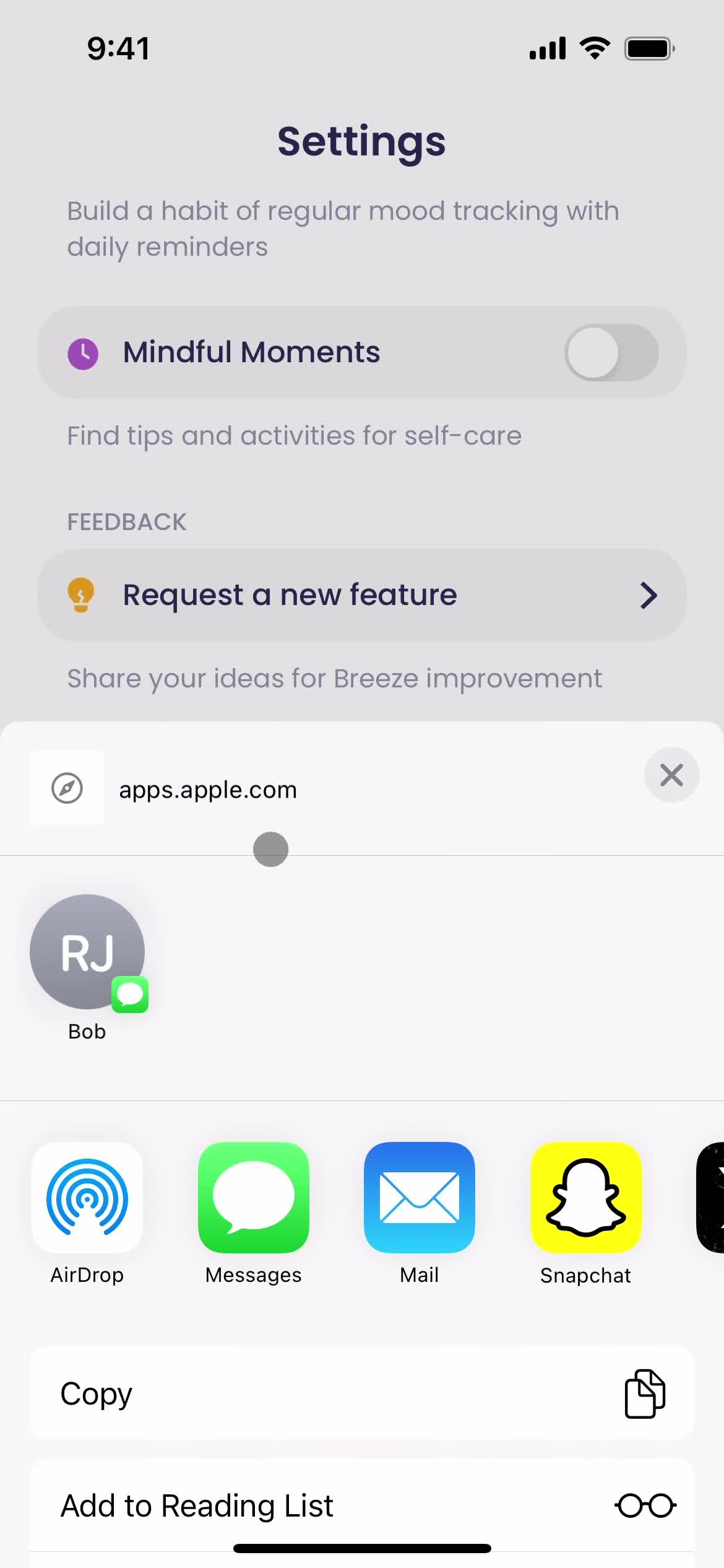 Breeze share screenshot