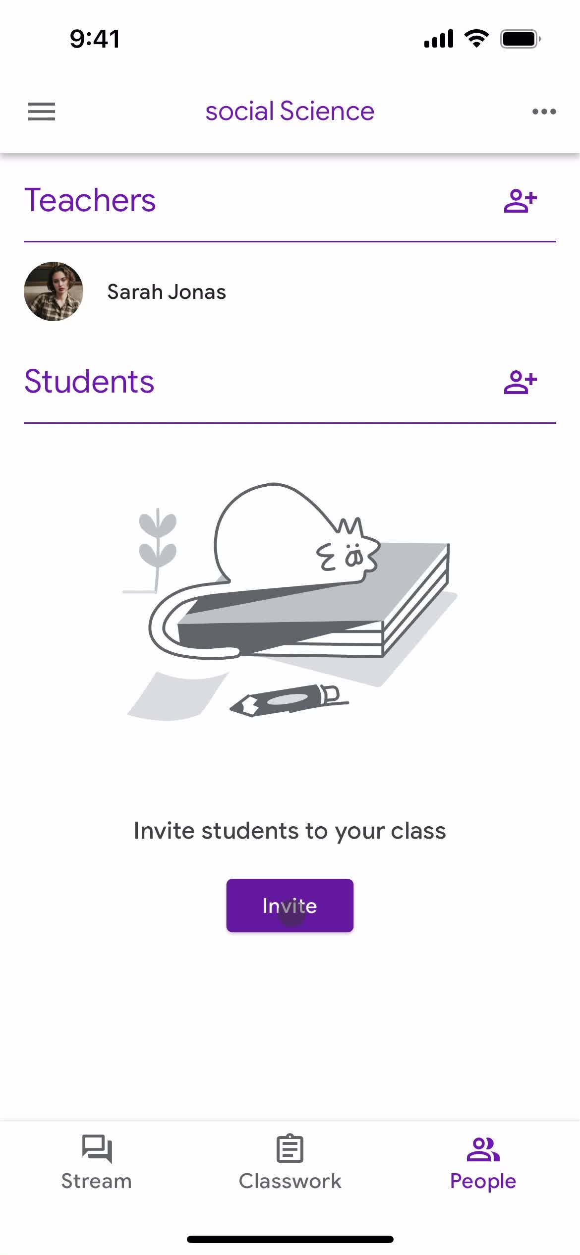 Google Classroom people screenshot