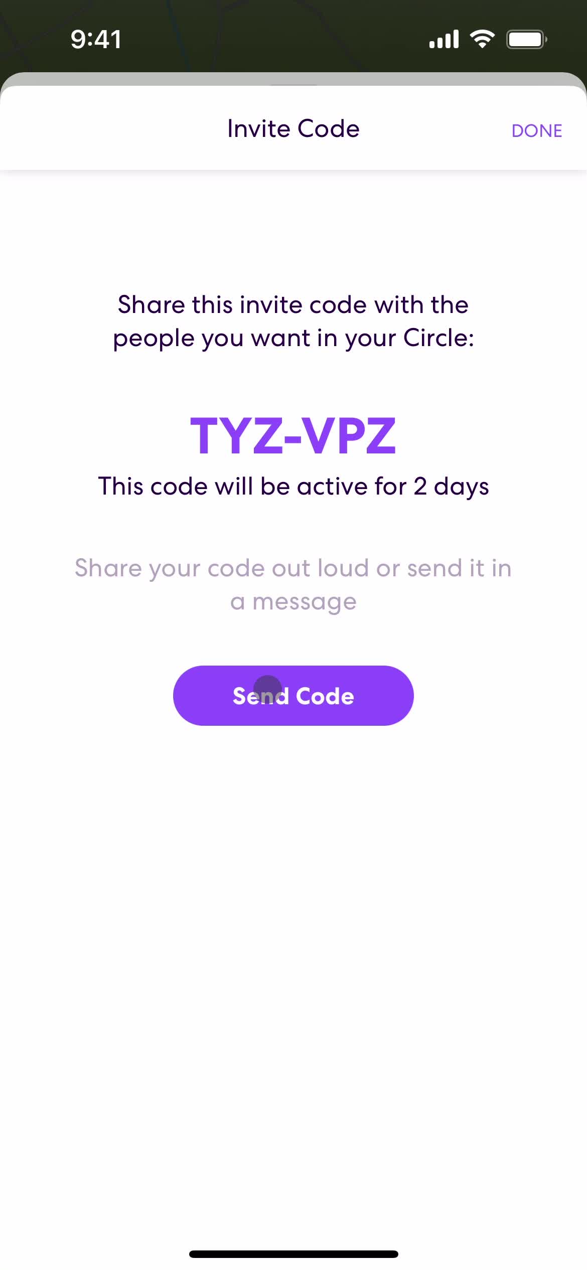 Life360 invite codes screenshot