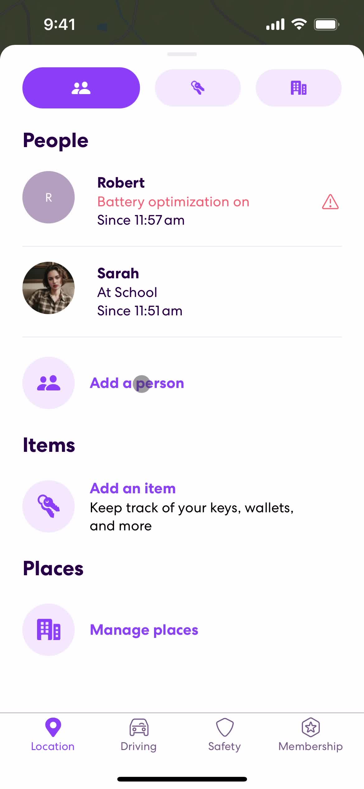 Life360 people screenshot