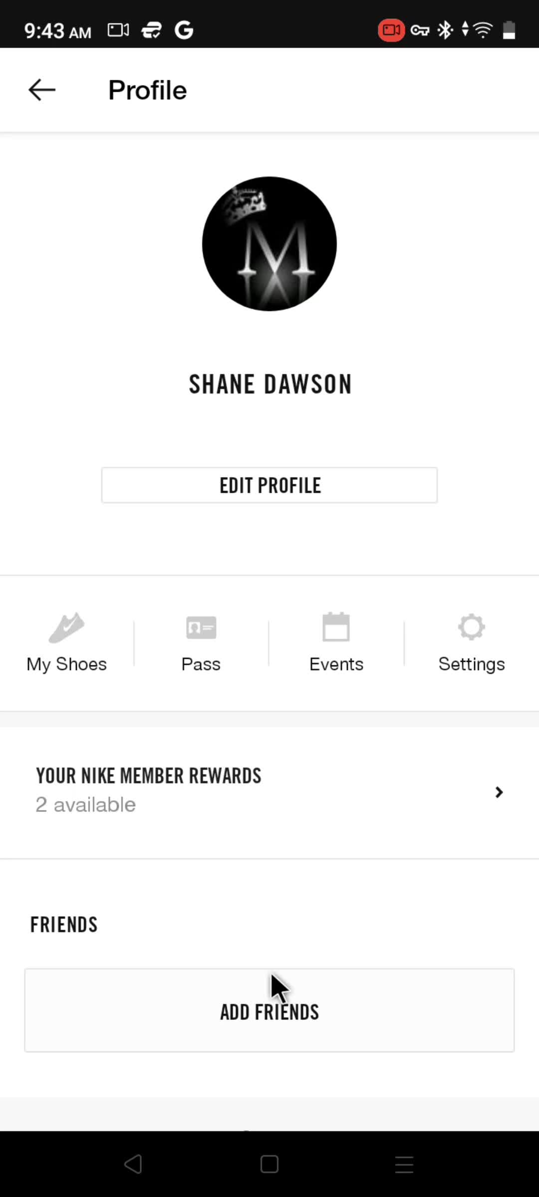 Nike Run Club profile screenshot