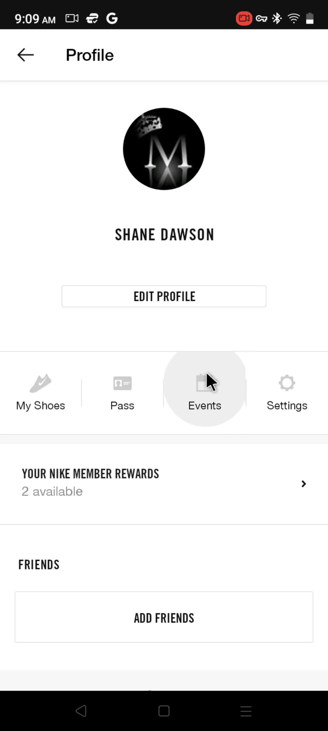 Nike Run Club profile screenshot