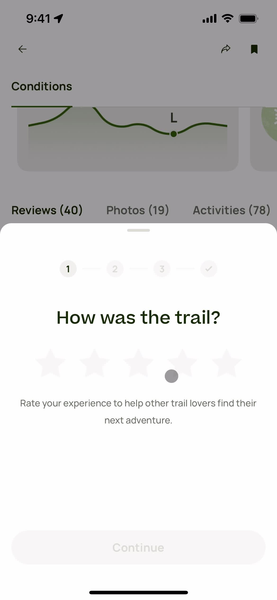 AllTrails add review screenshot