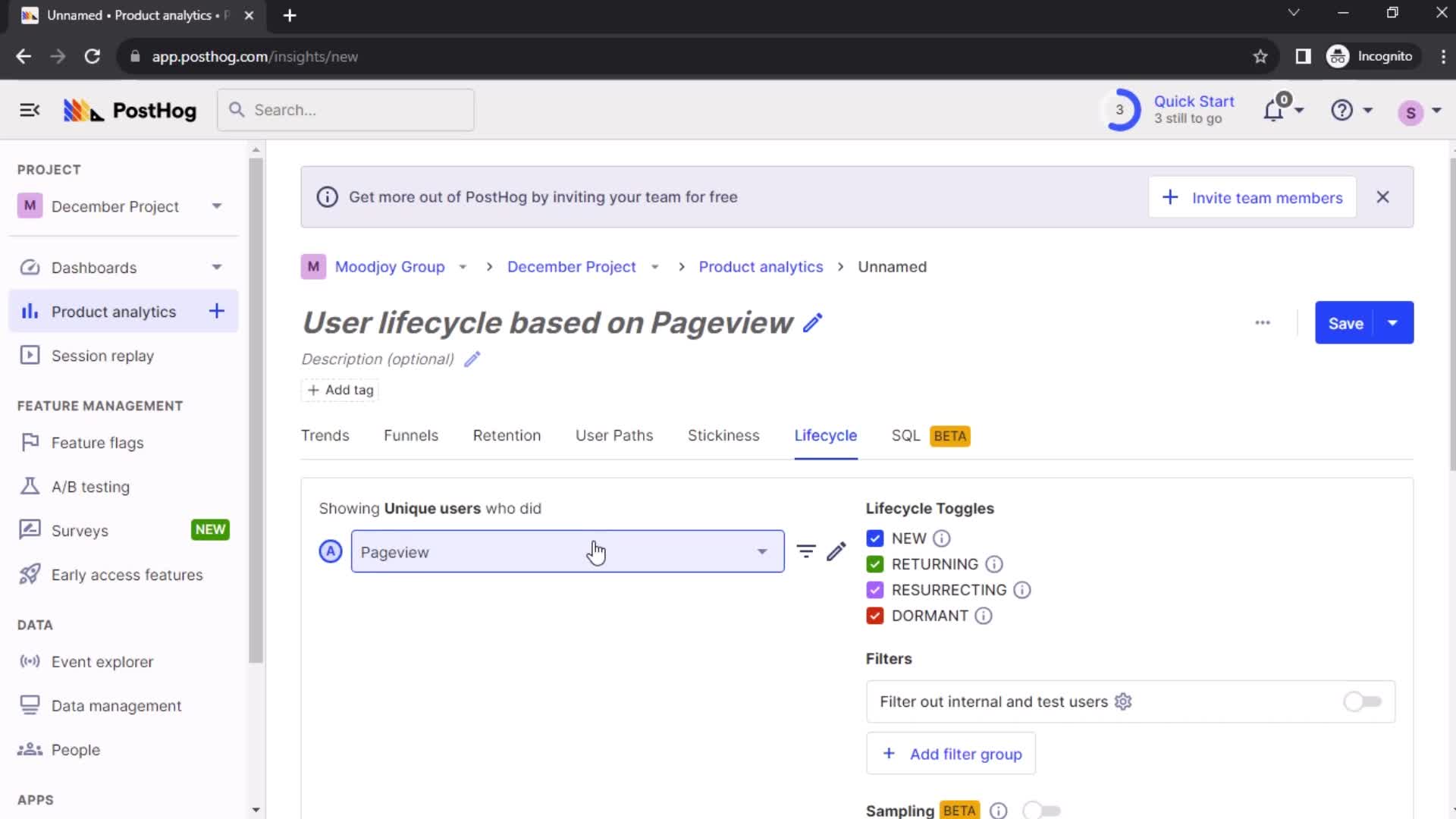 PostHog lifecycle screenshot