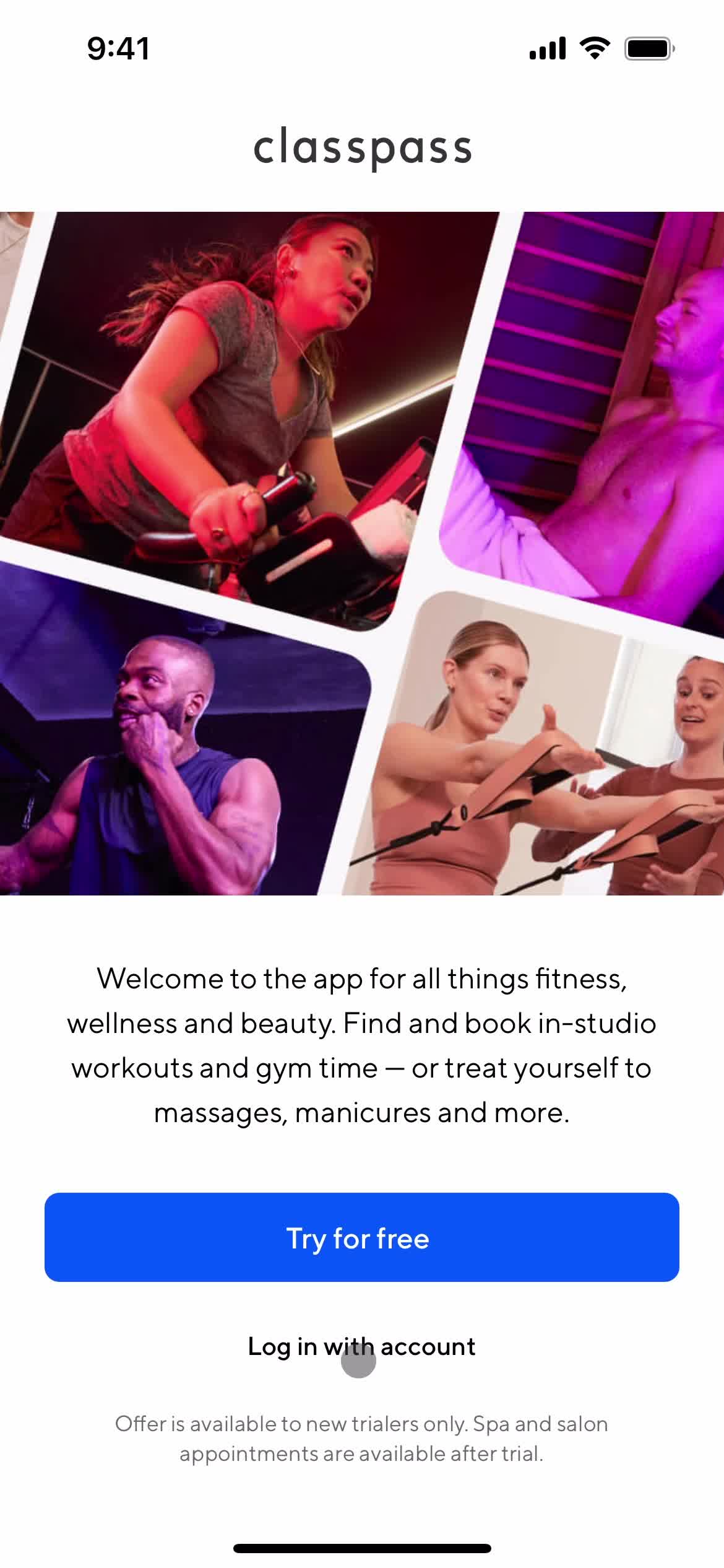 ClassPass get started screenshot