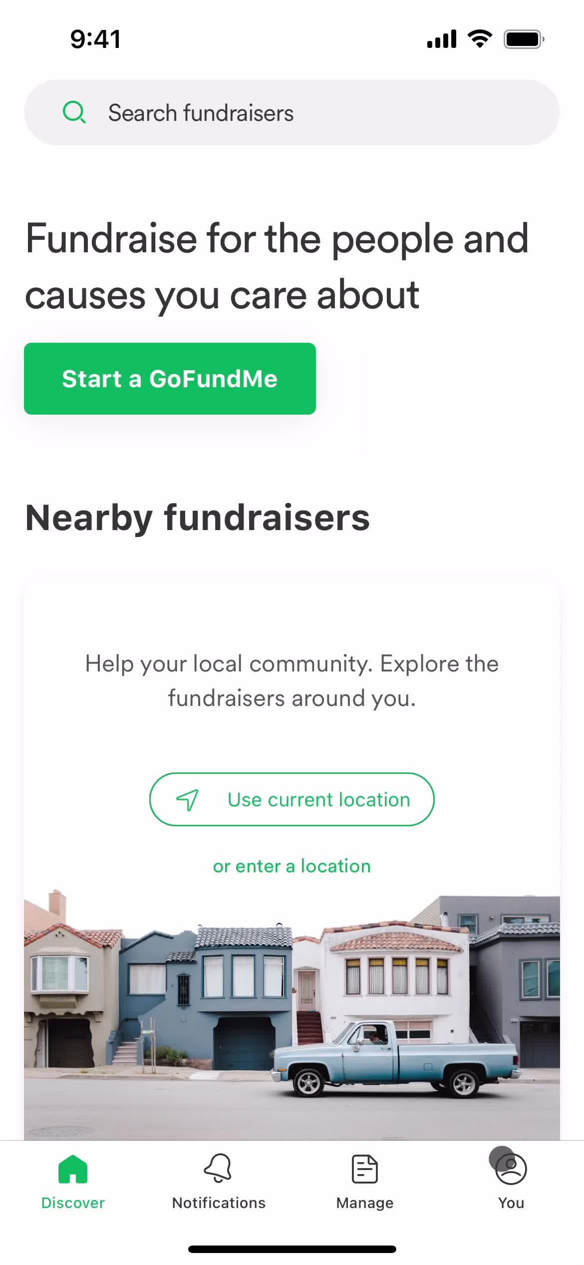 GoFundMe home screenshot