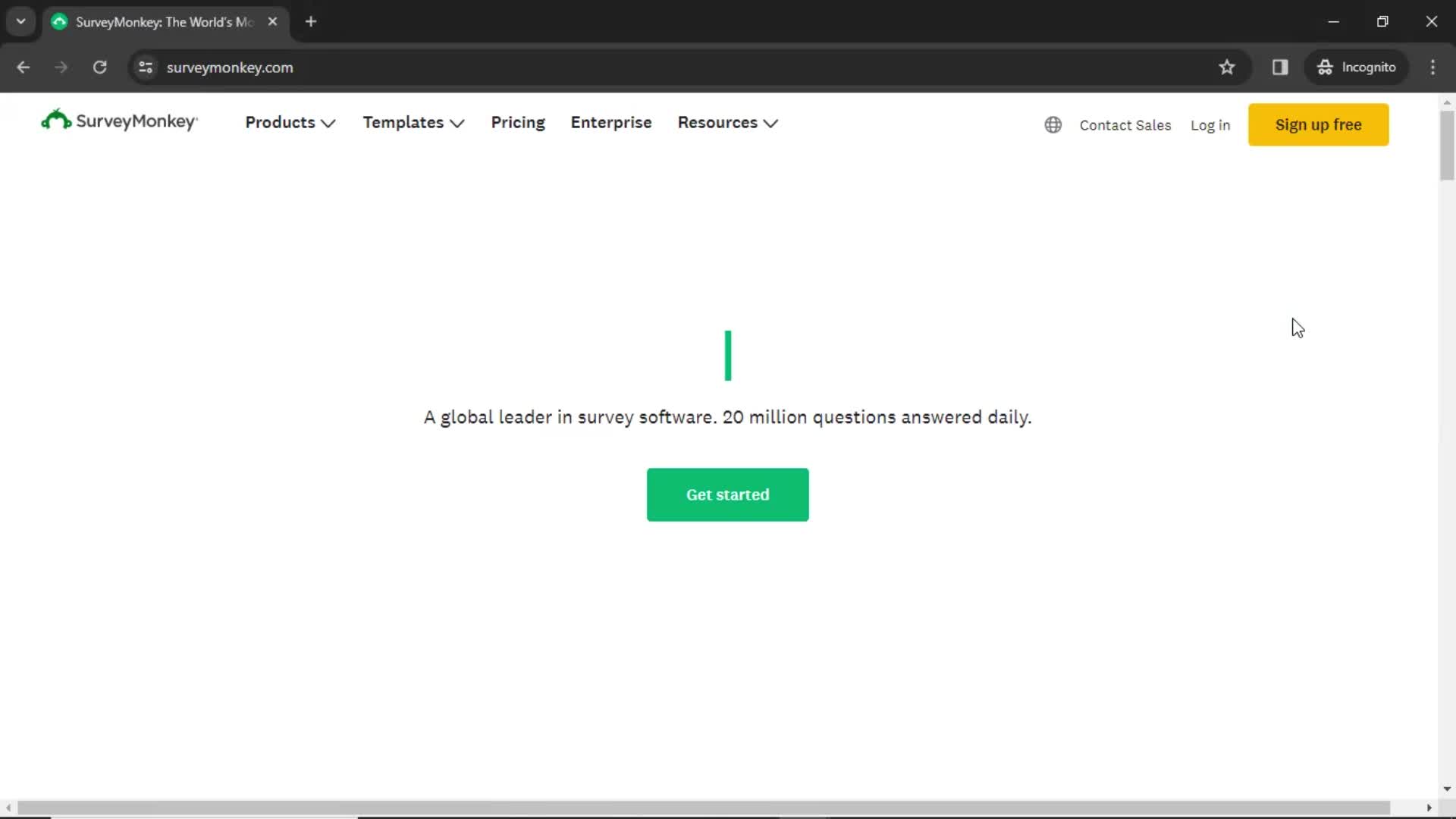 SurveyMonkey homepage screenshot