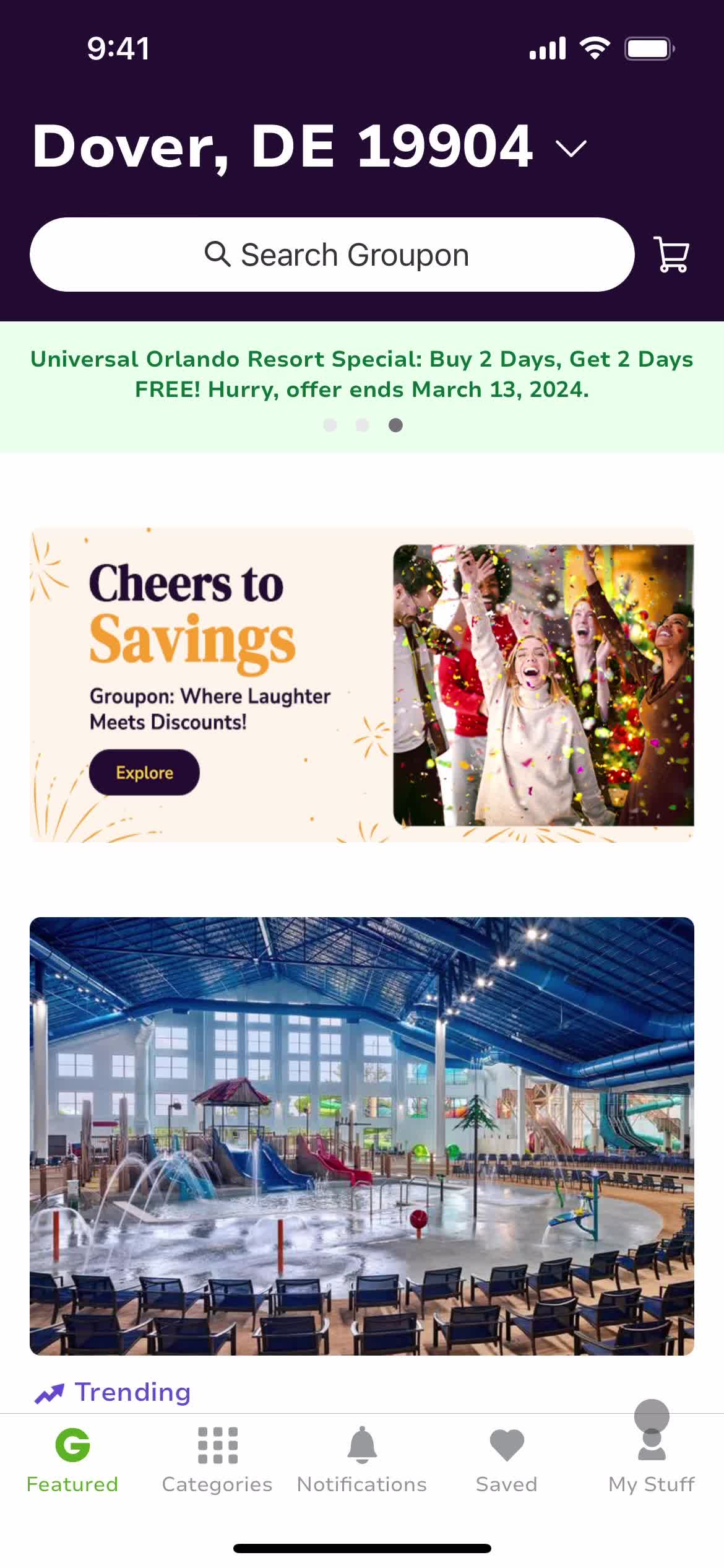 Groupon home screenshot