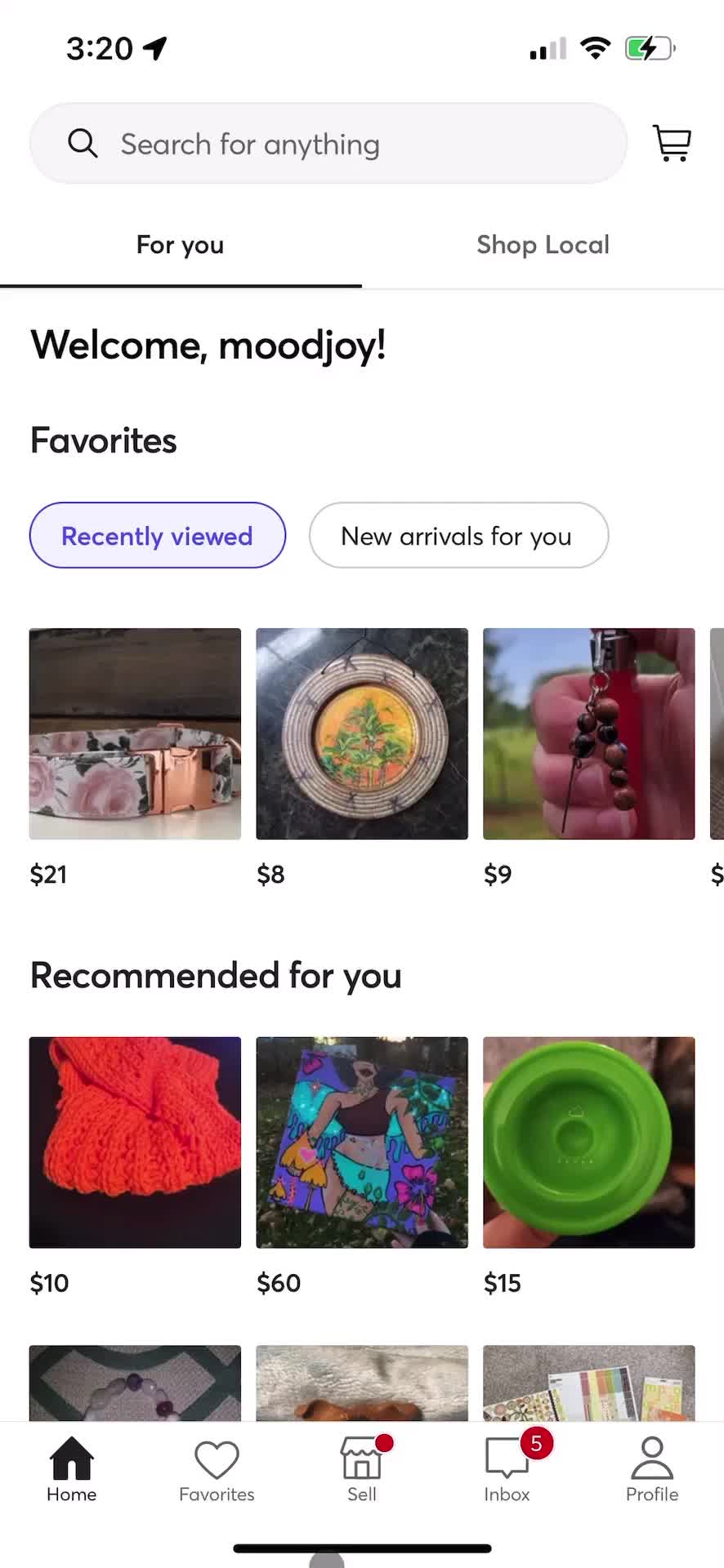 Mercari home screenshot