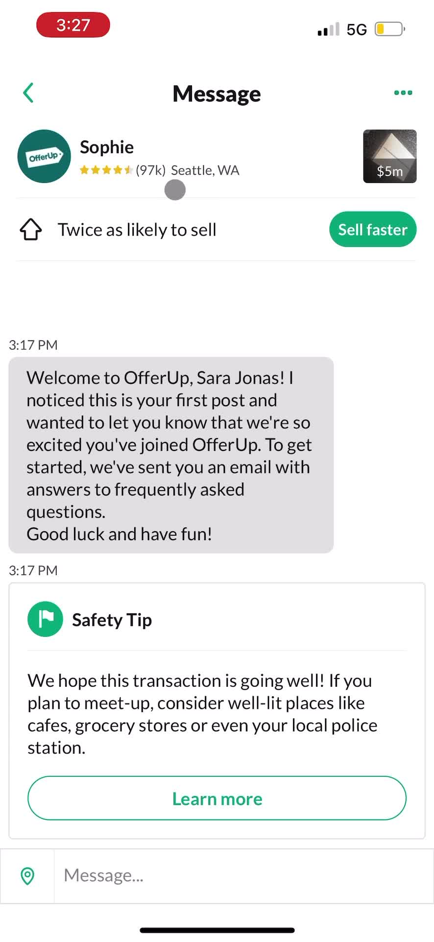 OfferUp chat screenshot