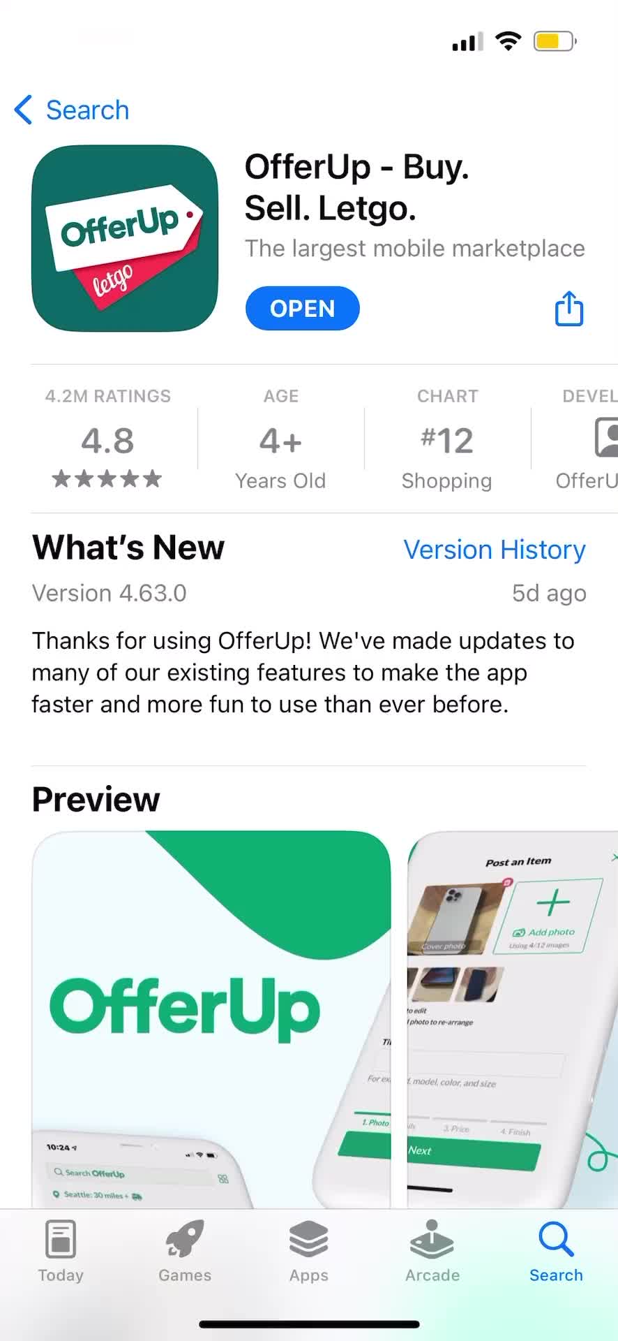 OfferUp app store listing screenshot