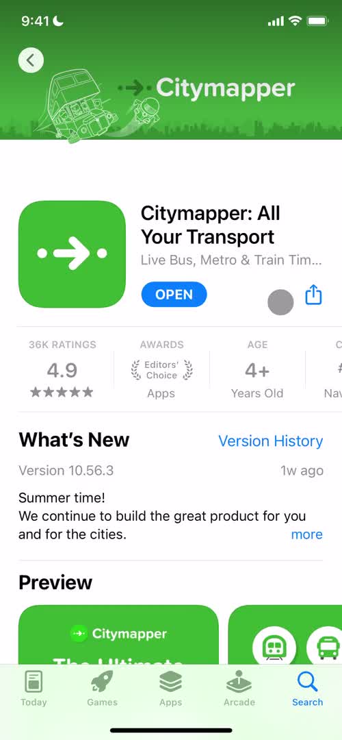 Citymapper app store listing screenshot