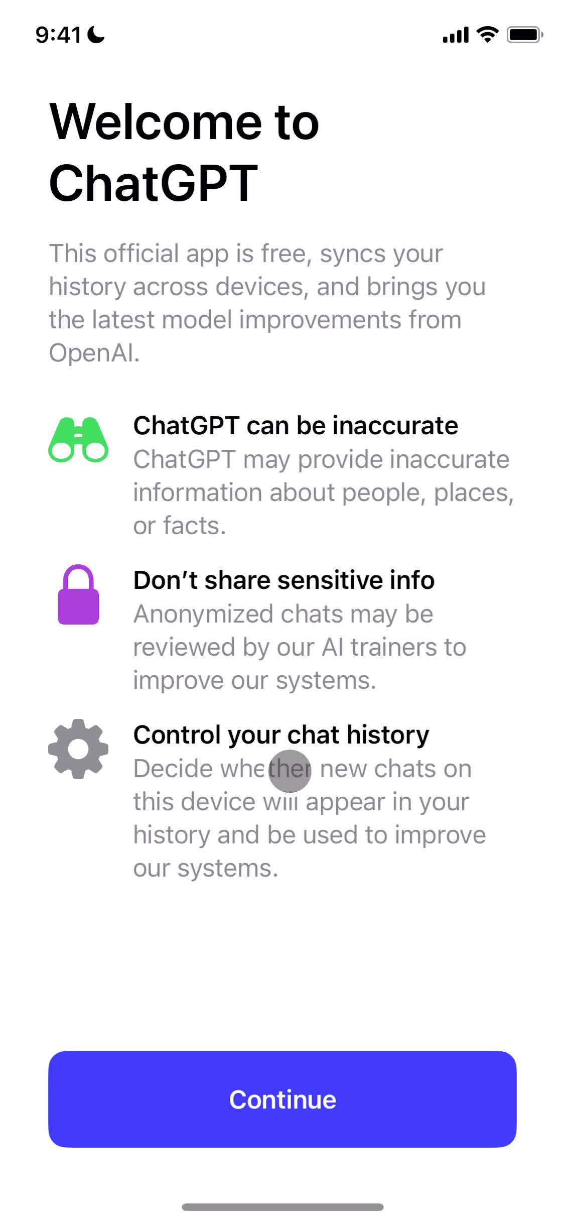 ChatGPT welcome screenshot