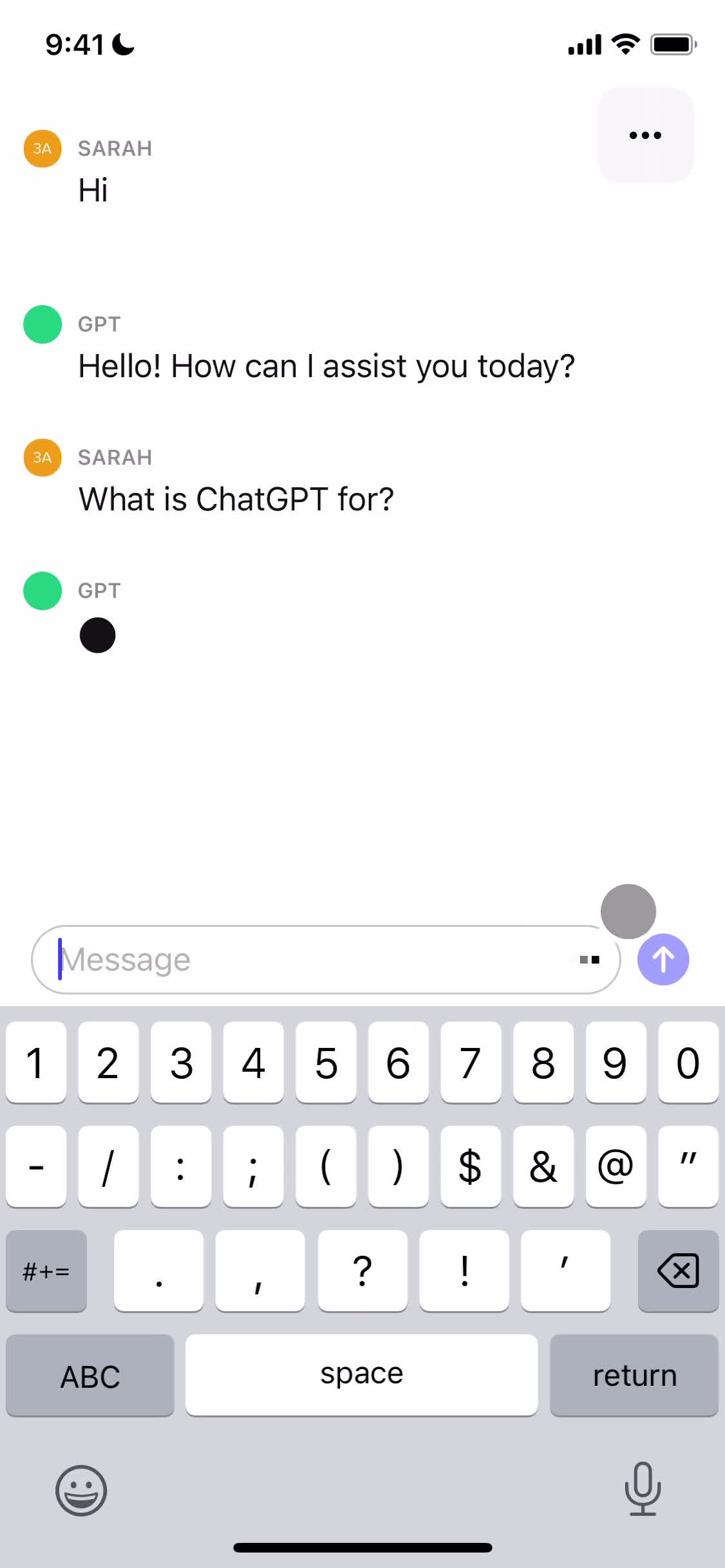 ChatGPT chat screenshot