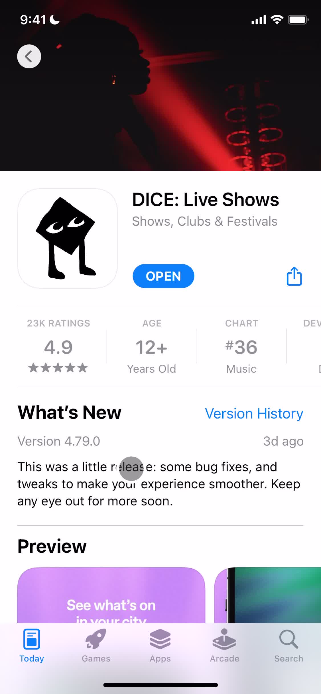 DICE app store listing screenshot