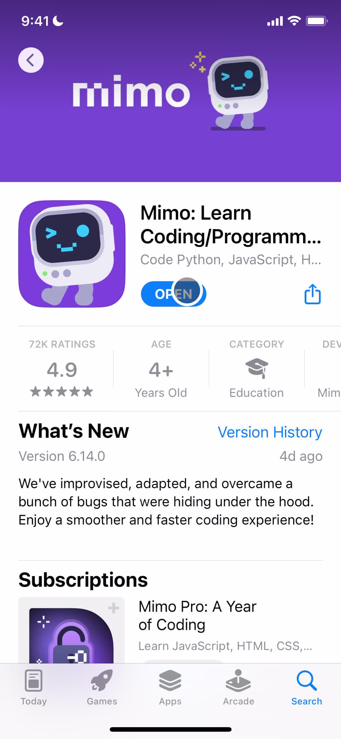 Mimo app store listing screenshot