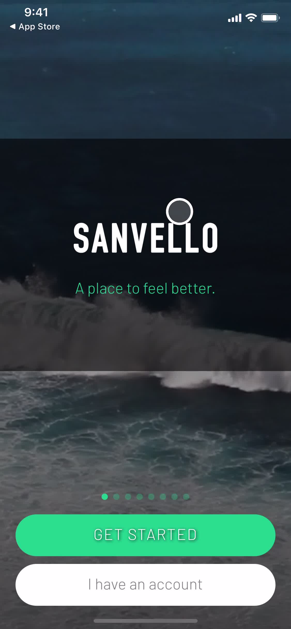 Sanvello start screen screenshot