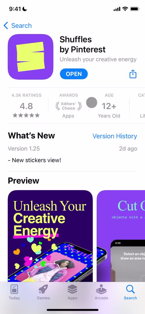 Shuffles app store listing screenshot