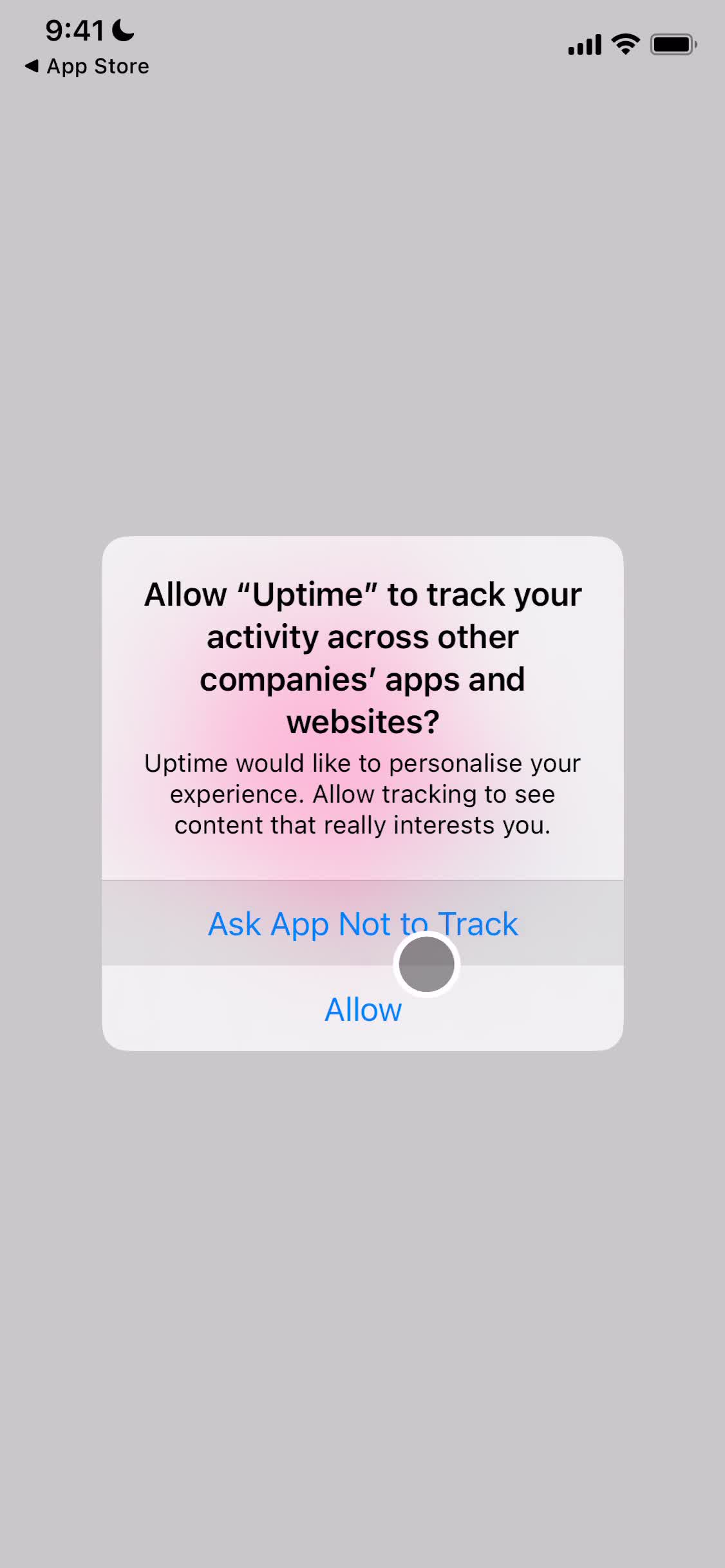 Uptime enable tracking screenshot