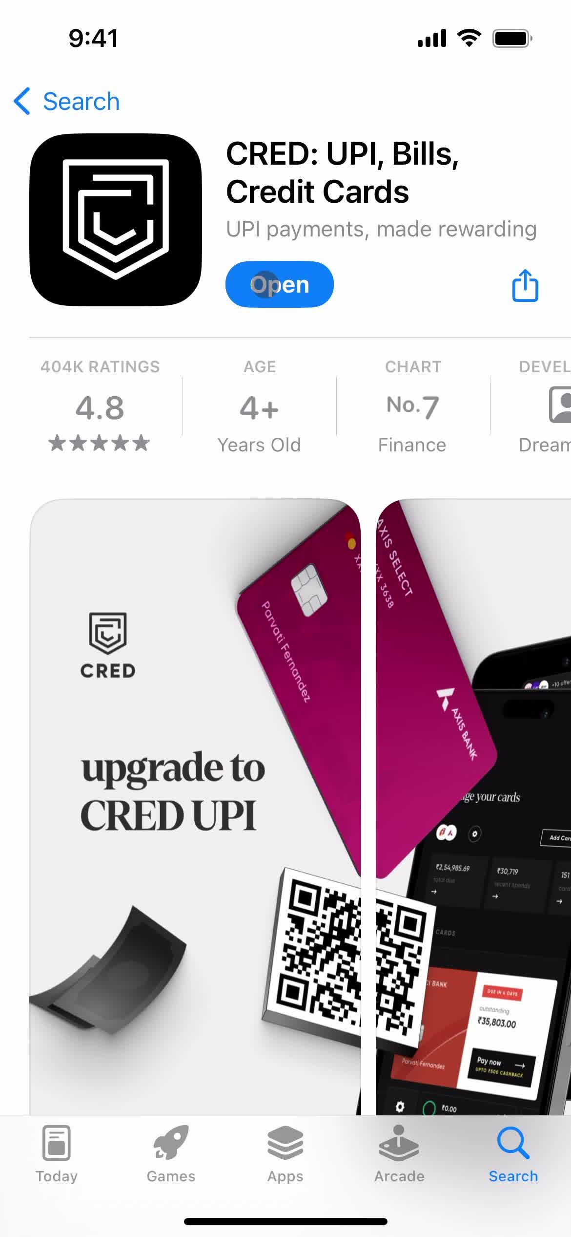 CRED app store listing screenshot