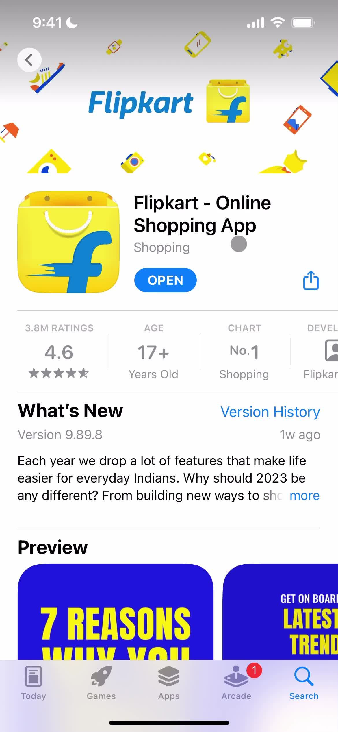 FlipKart app store listing screenshot